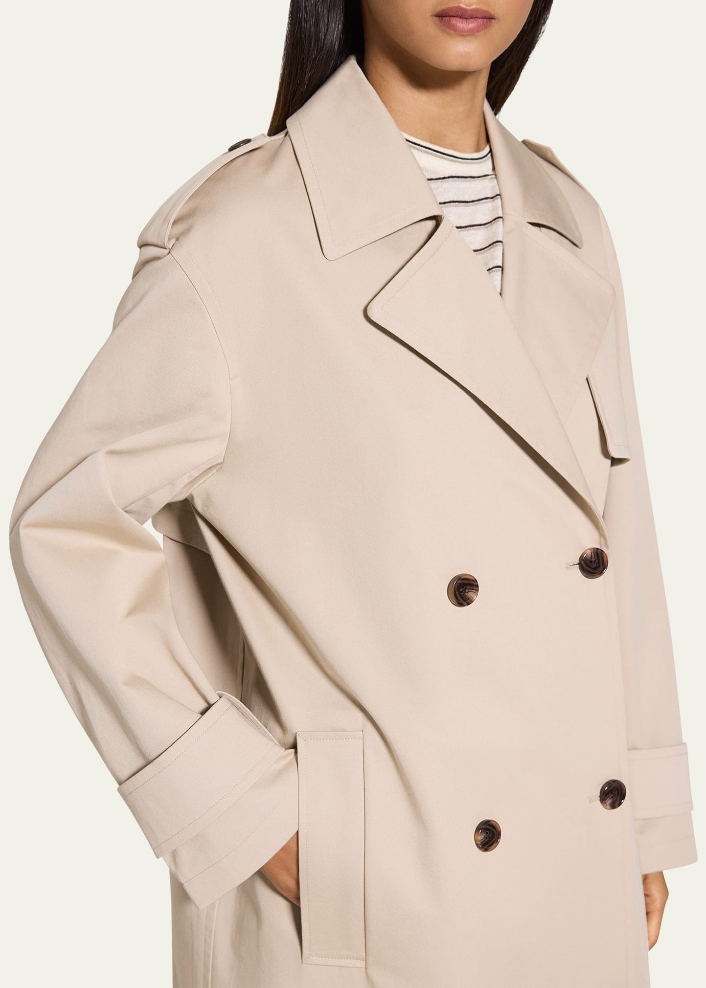 Oversized Double-Breasted Trench Coat - 4