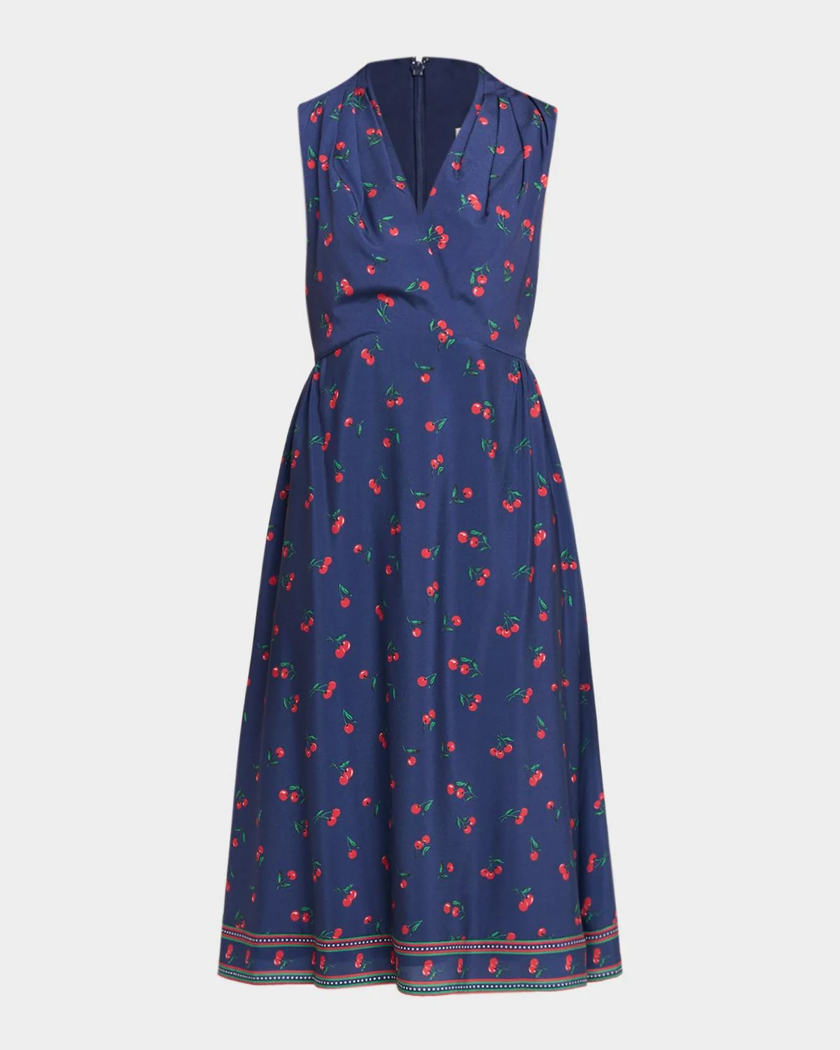 Thorton Cherry-Print Crepe De Chine Midi Dress - 1