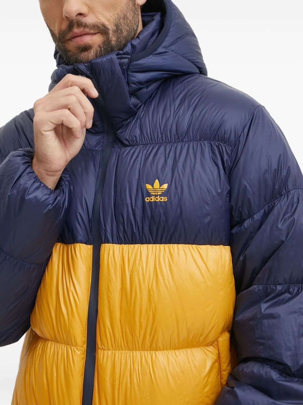 colour-block design padded jacket - 4