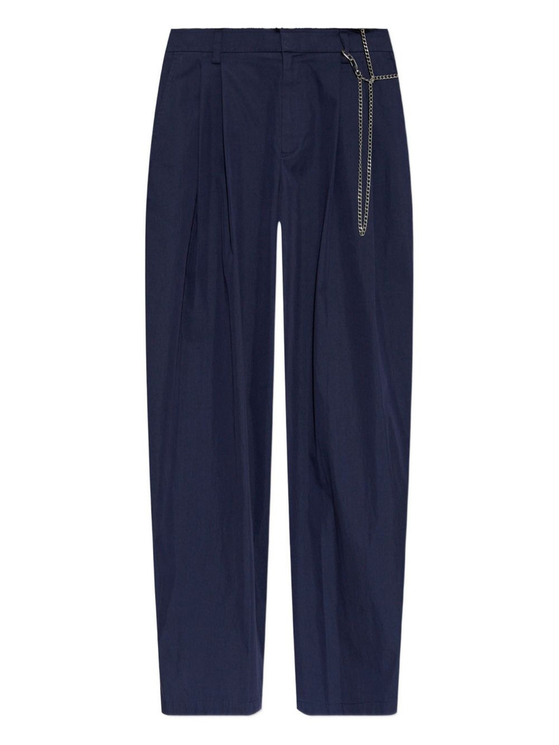 pleated chain-detail trousers 1