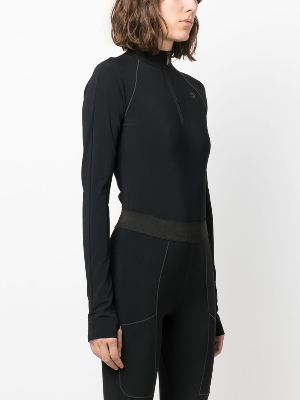 stand-up collar long-sleeve top - 3