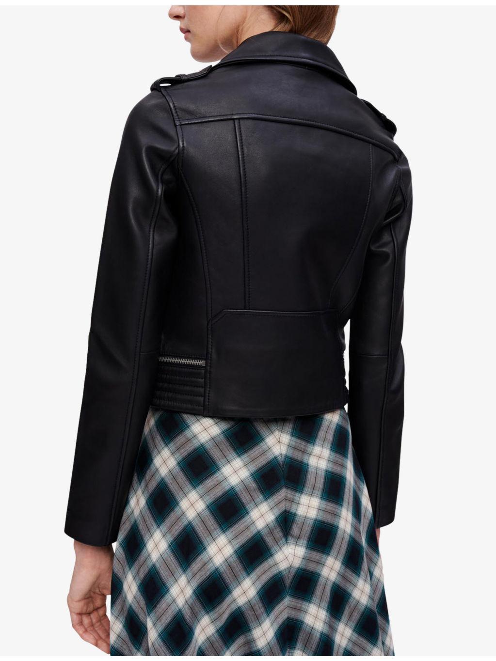 Basal zip-detail leather biker jacket - 4