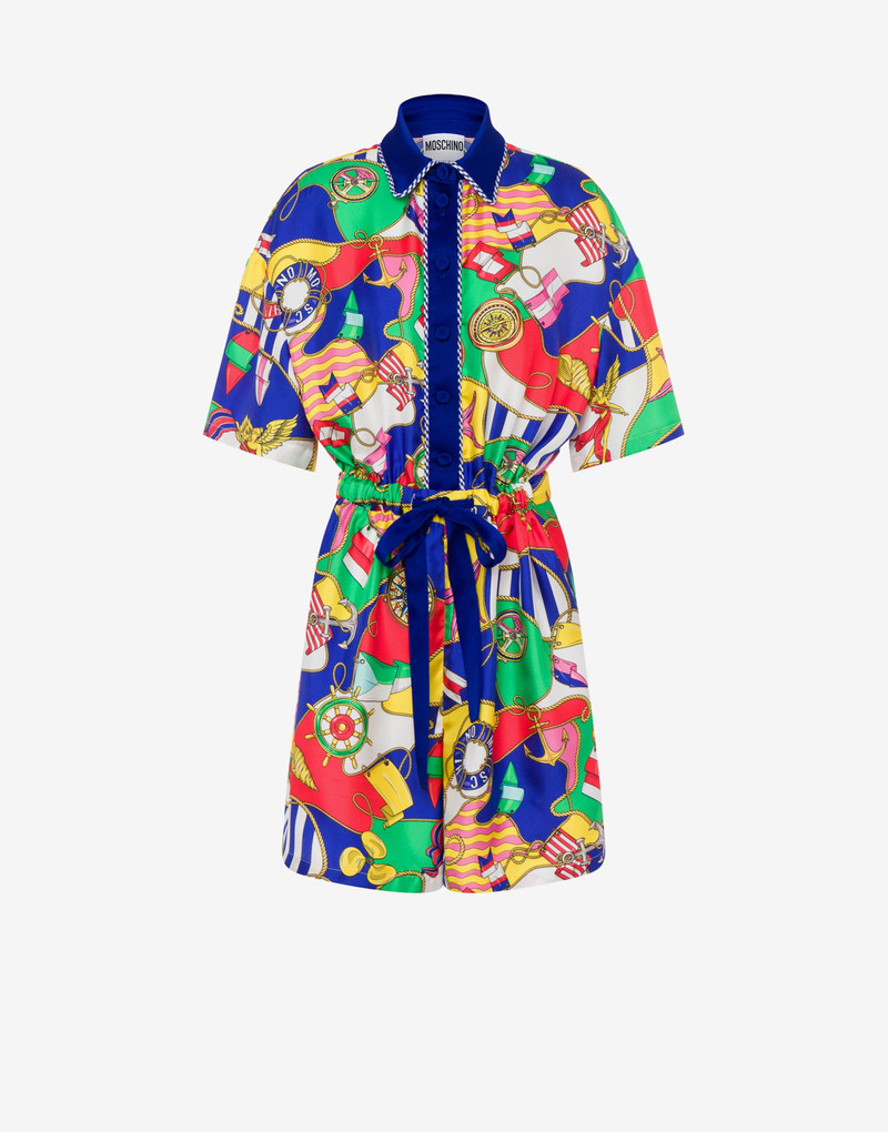 ALL-OVER NAUTICAL SILK TWILL JUMPSUIT 1