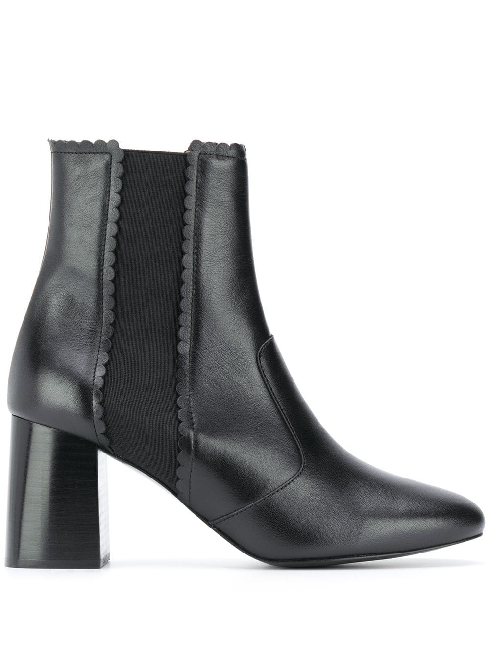 scallop-edge ankle boots - 1