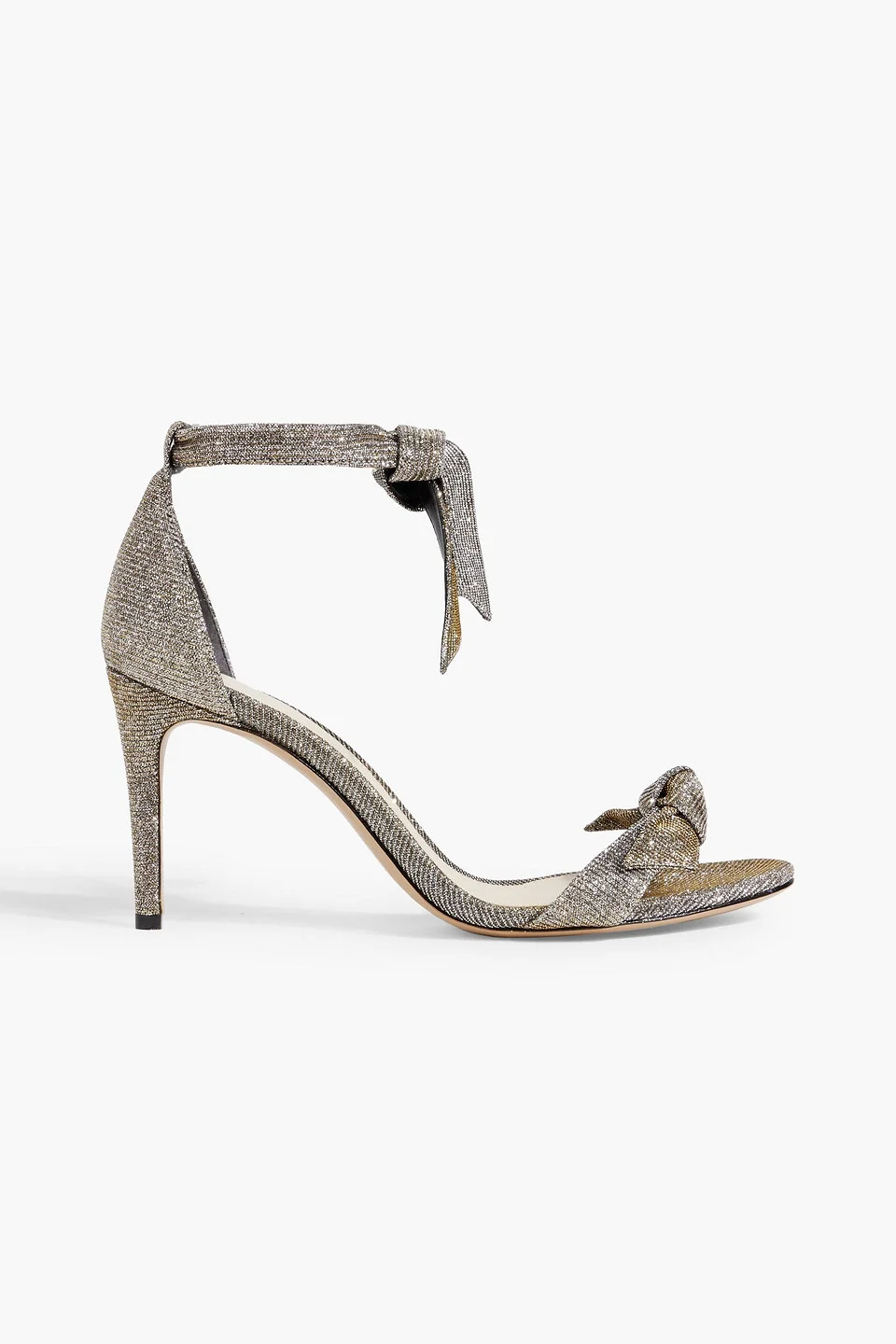 Clarita 65 bow-detailed metallic woven sandals - 1