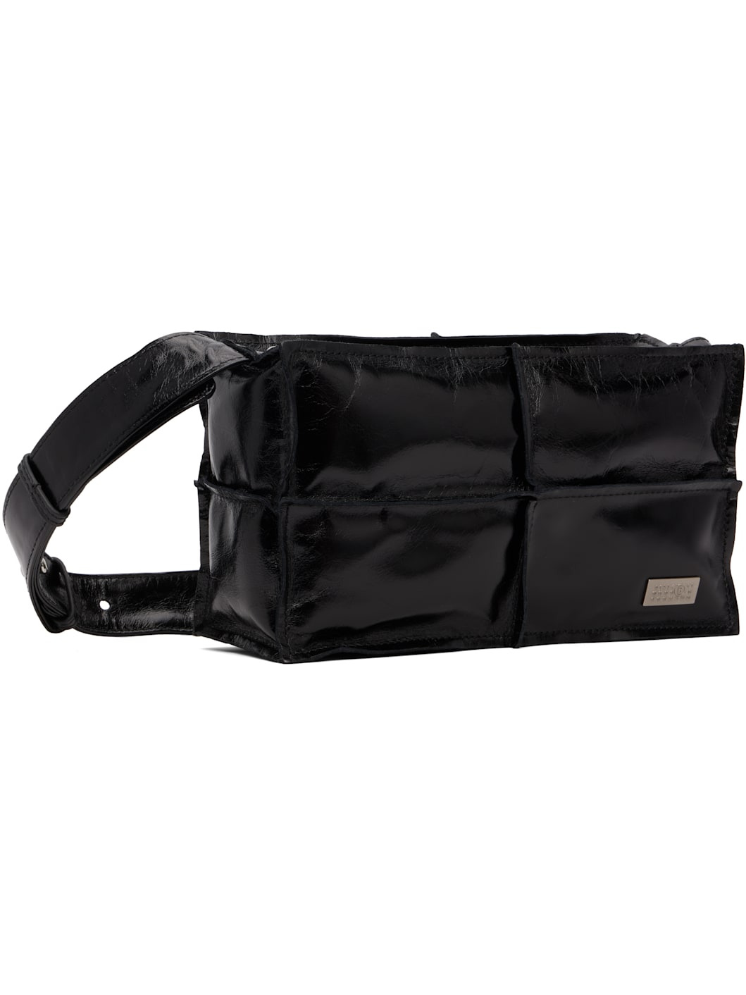 Black Mini Wrinkled Leather Bag - 2
