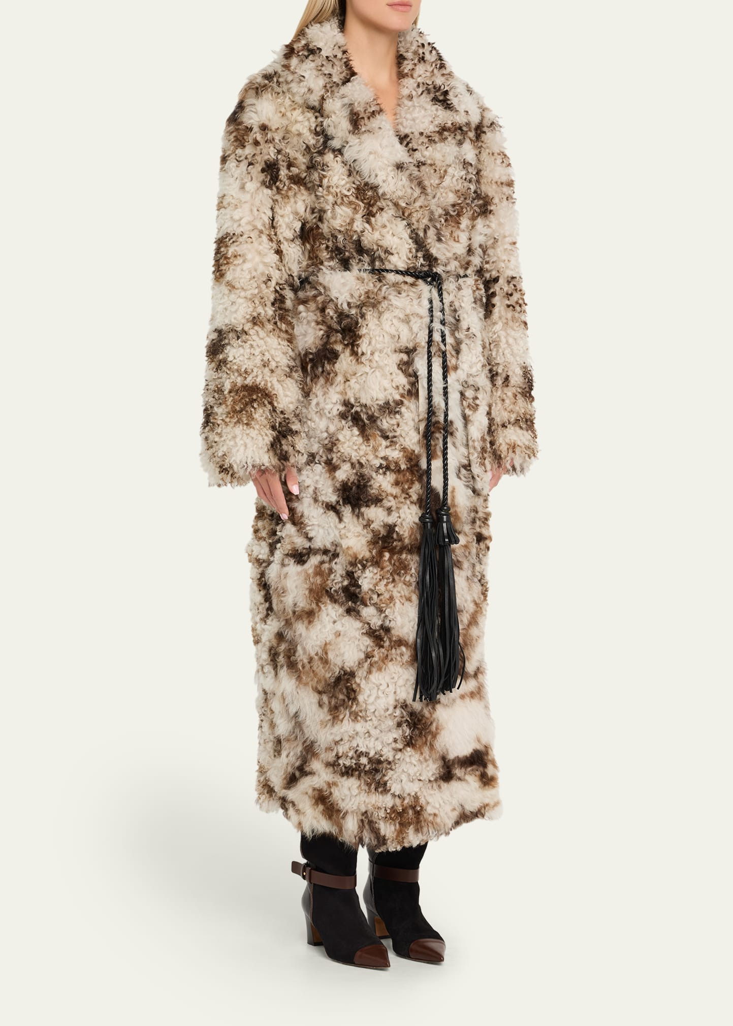 Ceryse Long Shearling Coat - 4