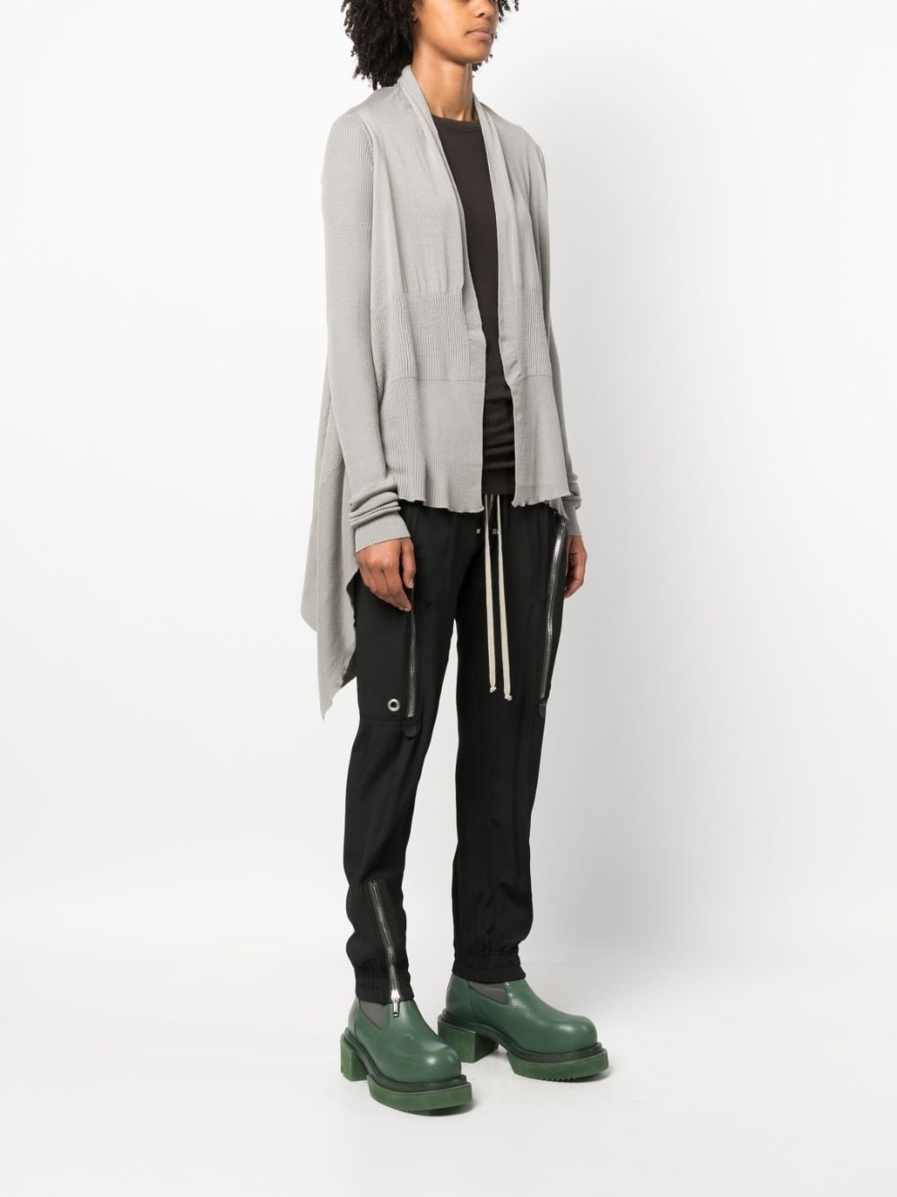 asymmetric virgin-wool cardigan - 3