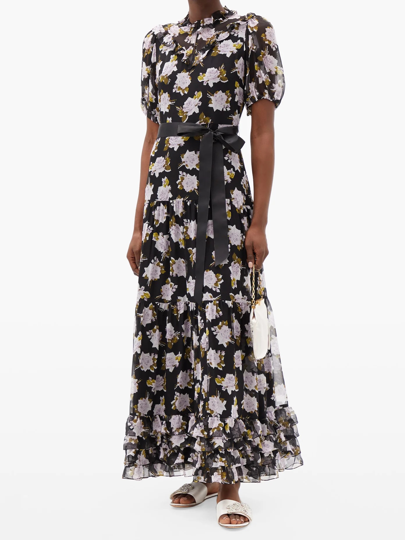 Ellinor ruffled floral-print silk-crepe maxi dress - 2