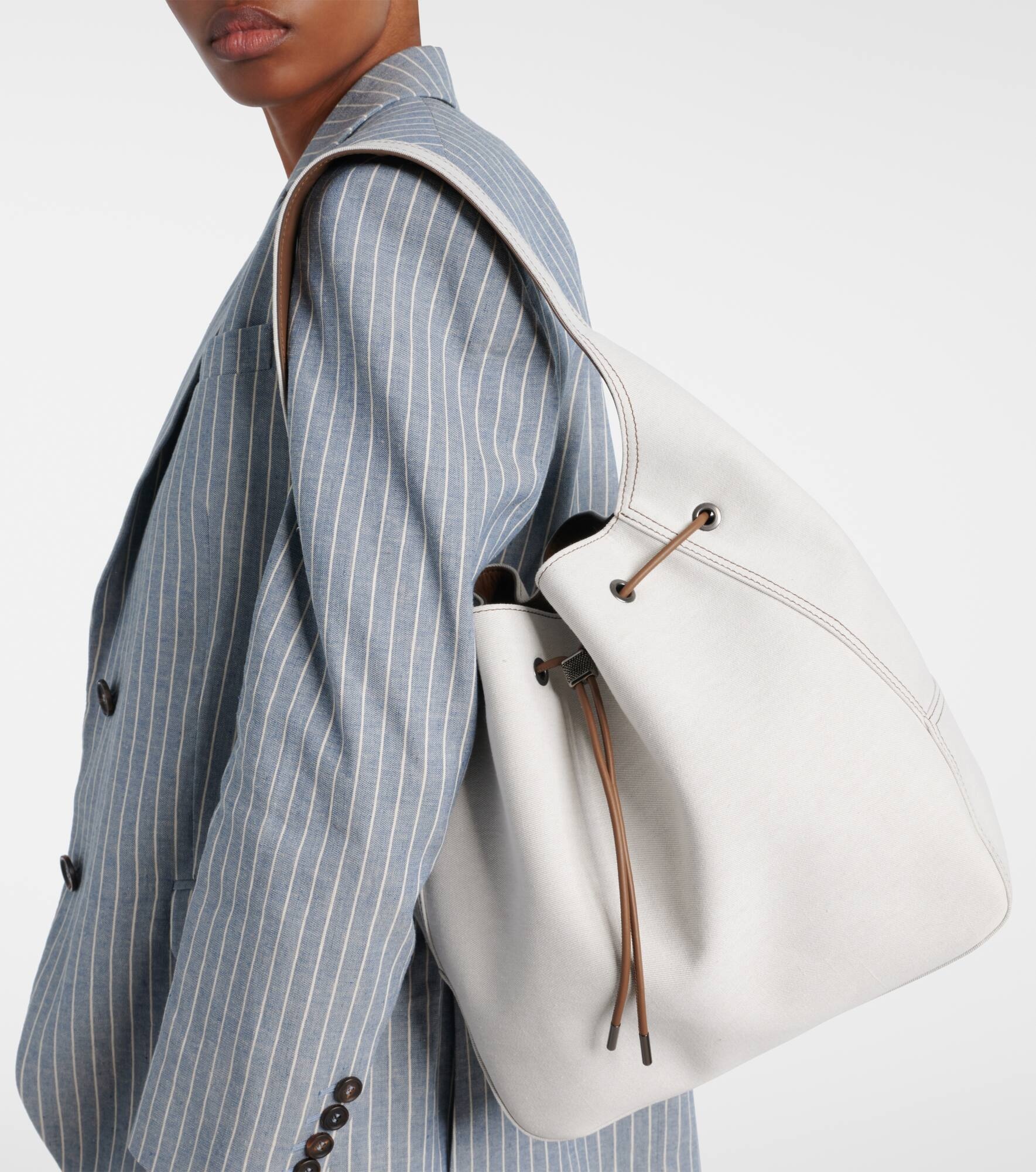 Foulard Large canvas bucket bag - 2