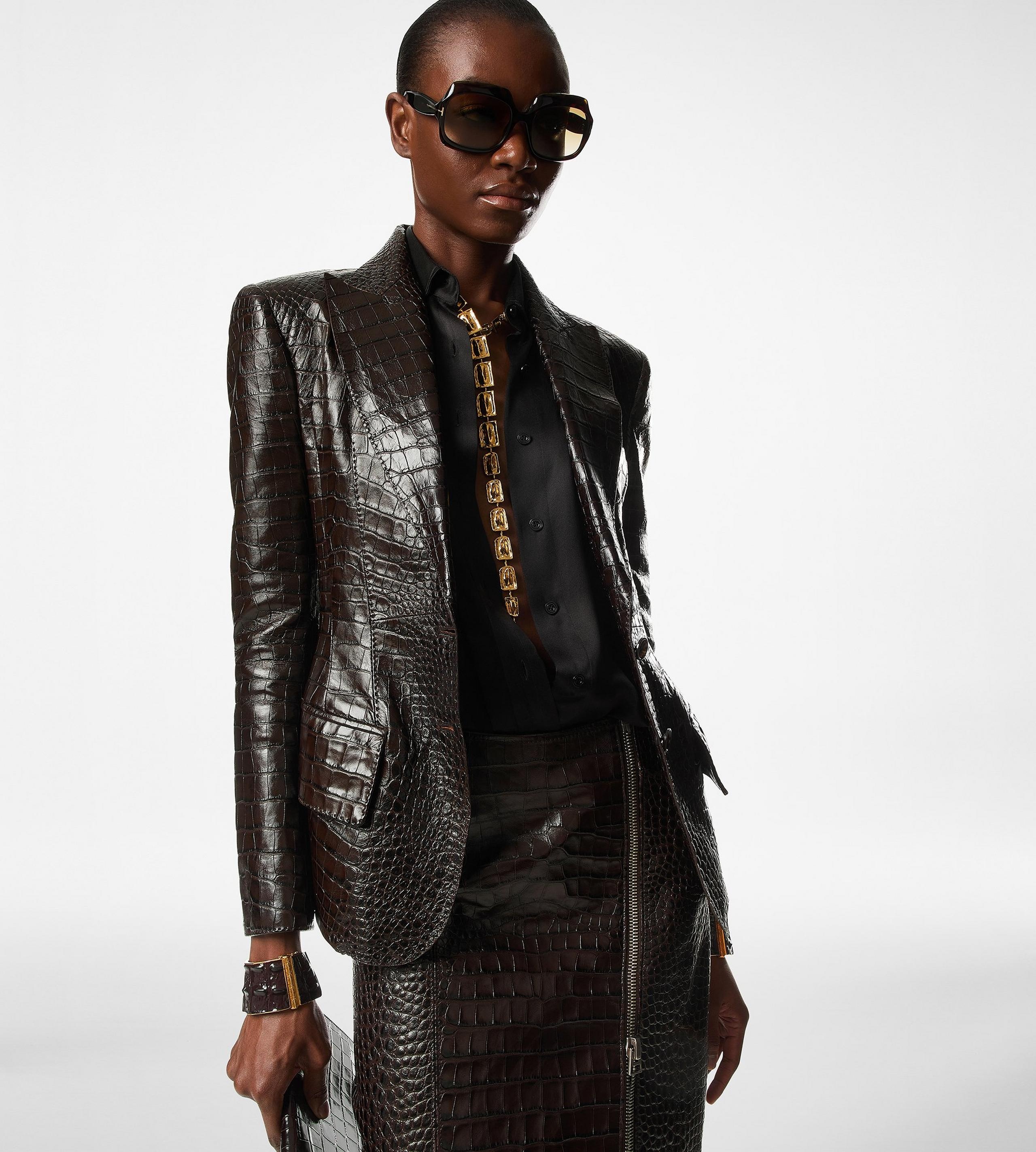 EMBOSSED LEATHER "JACQUETTA" JACKET - 2