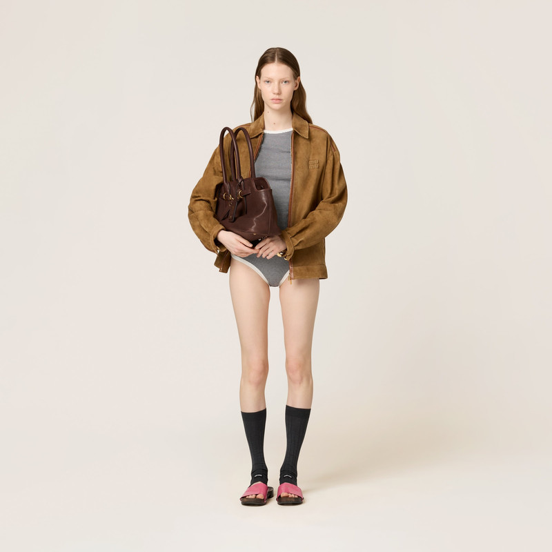 Miu Miu Suede blouson jacket outlook