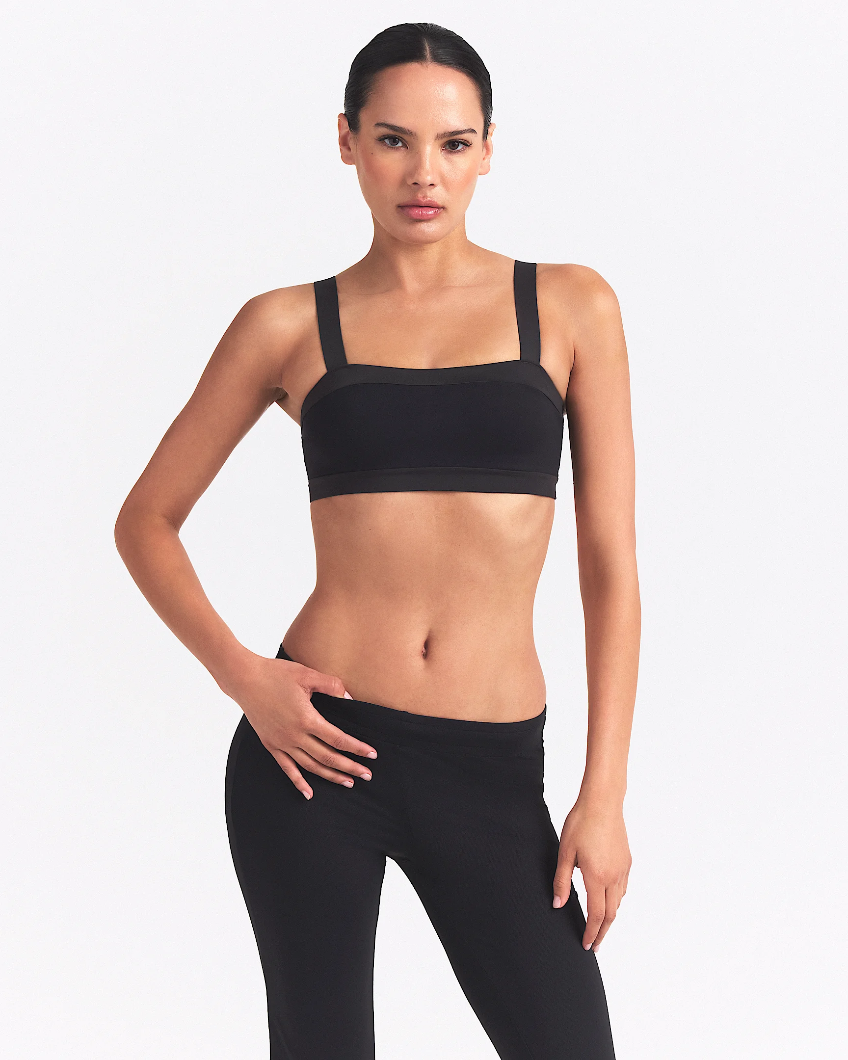 NikeSKIMS Matte Shine Mix Women's Straight-Neck Bra - 1