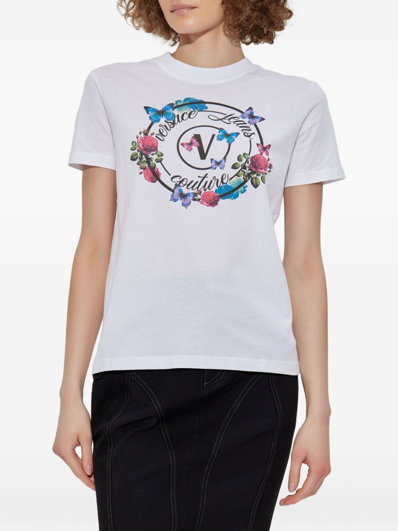 floral-butterfly print T-shirt 3