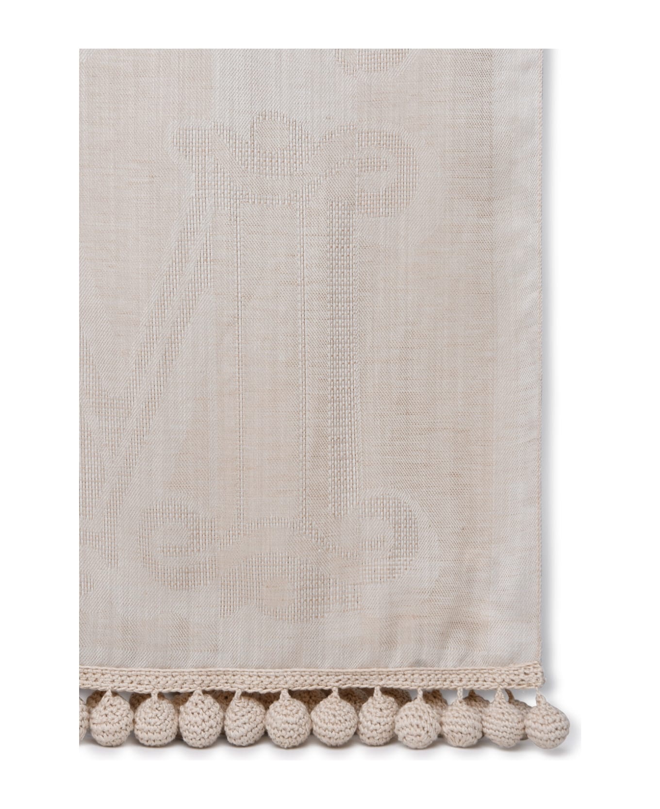 Beige Silk Blend Stole - 3