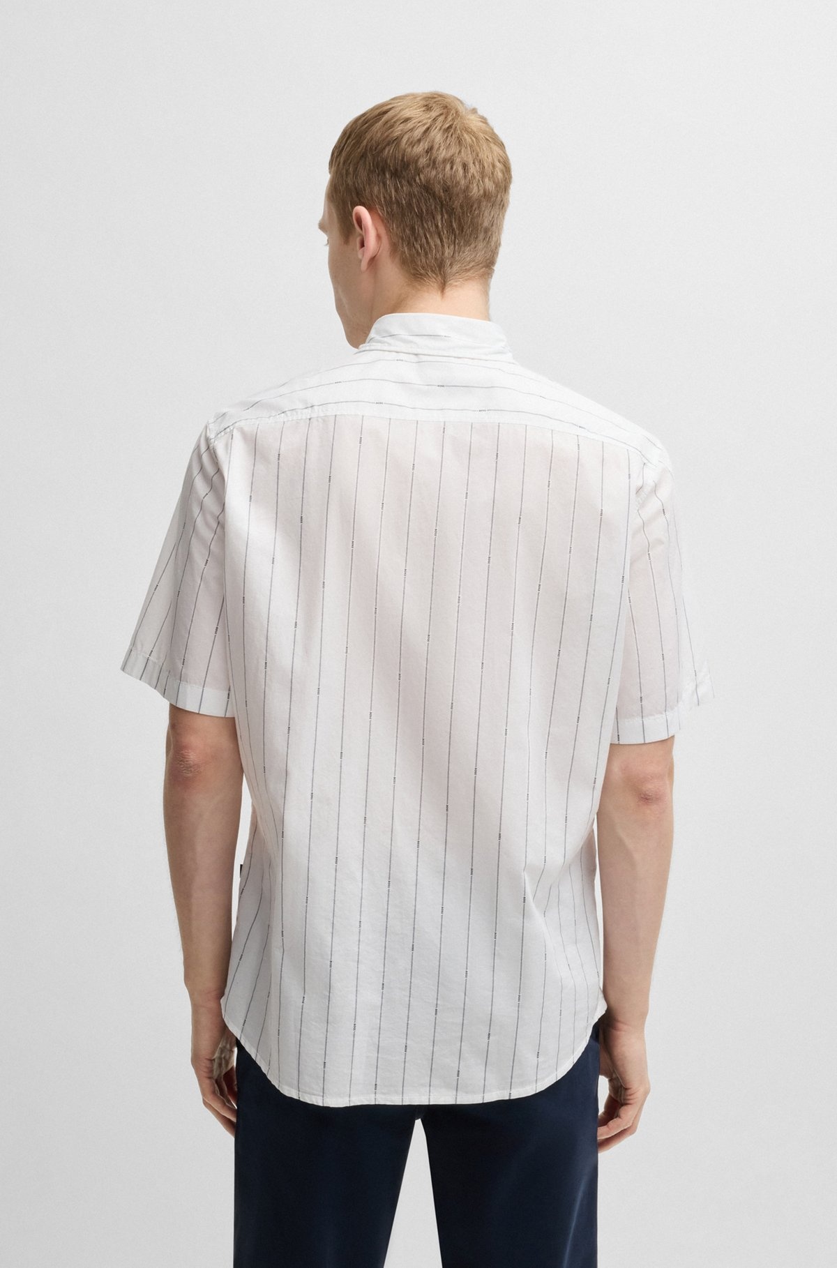 REGULAR-FIT SHIRT IN PRINTED COTTON POPLIN - 5