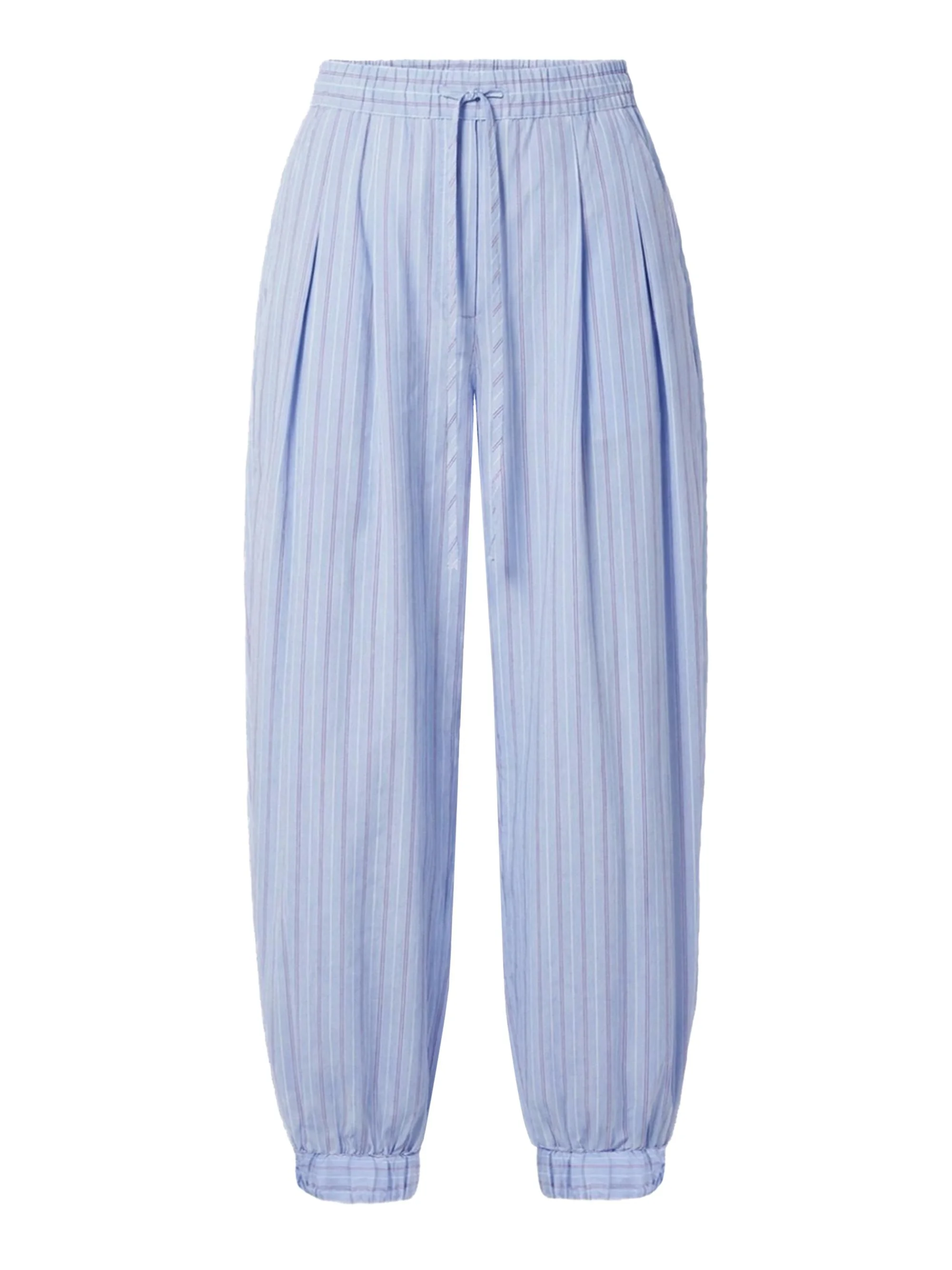 Women's Liselle Striped Cotton Seersucker Balloon Pants - Blue Multi Stripe - 1