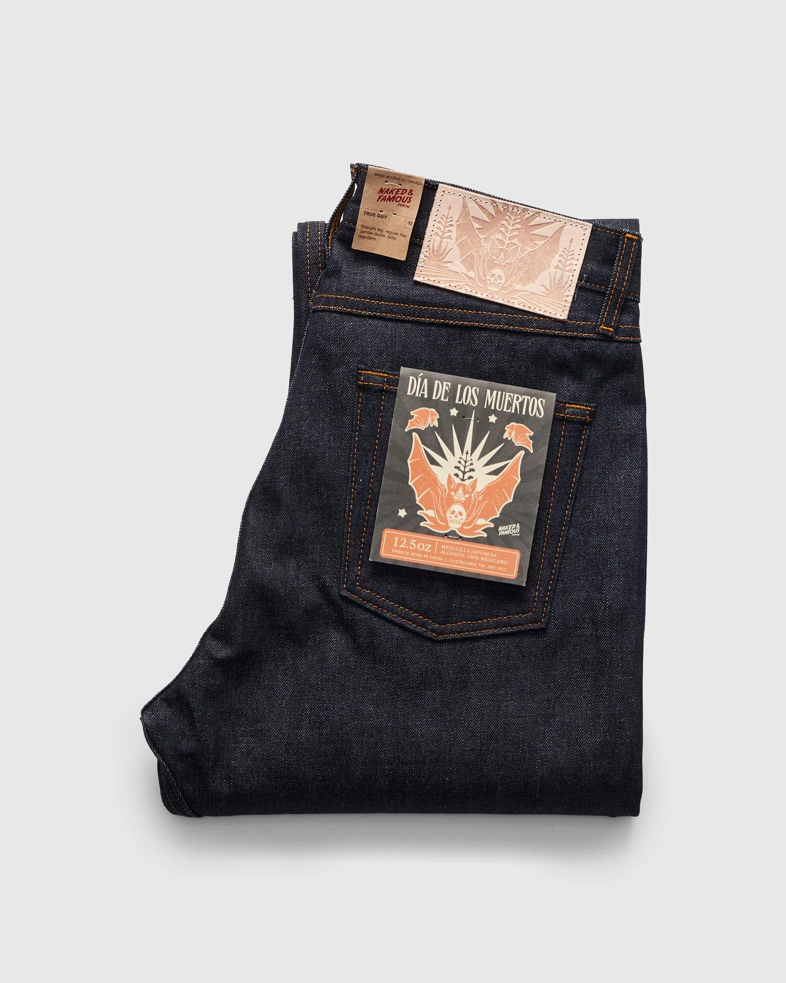 "Dia De Los Muertos Bat" 12.5oz Selvedge Denim - True Guy Fit - 1