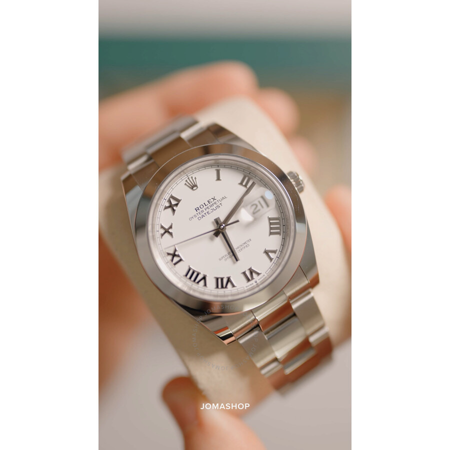 Rolex Datejust 41 White Dial Automatic Men's Oyster Watch 126300WSO - 5