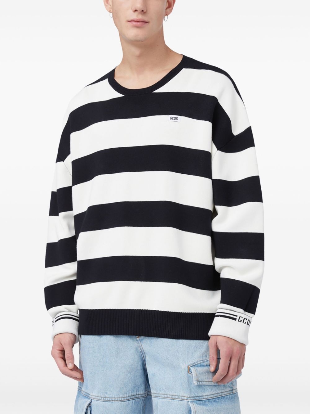 striped logo-appliquÃ© sweatshirt - 3