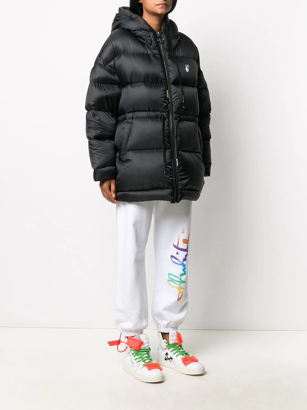 logo-print puffer jacket - 3