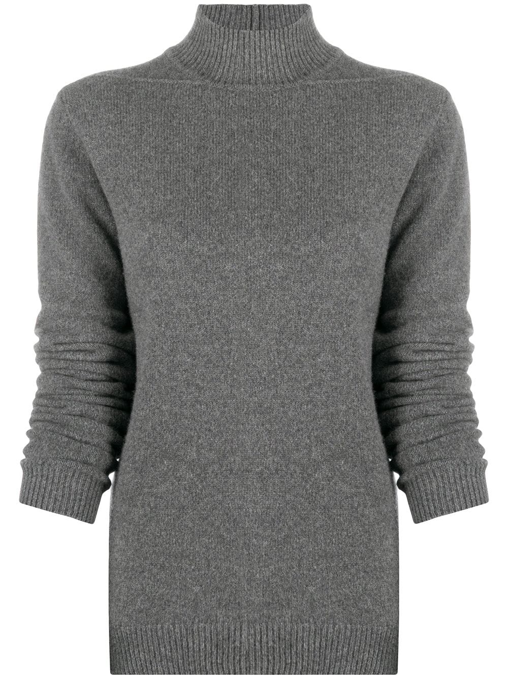 ribbed edge mock neck jumper - 1