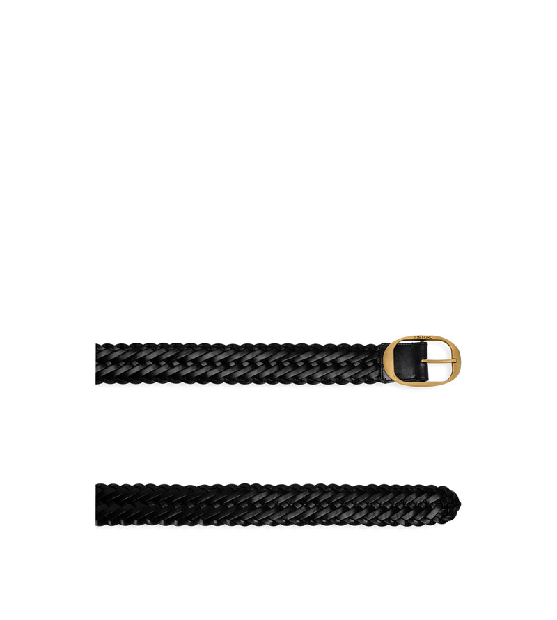 TOM FORD WOVEN LEATHER OVAL BELT outlook