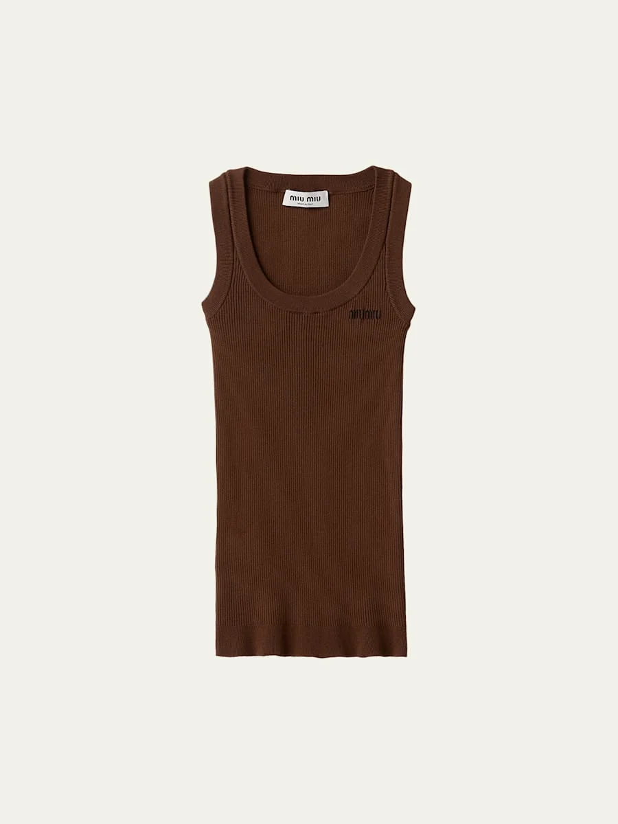 Ribbed Logo Tank Top - 1