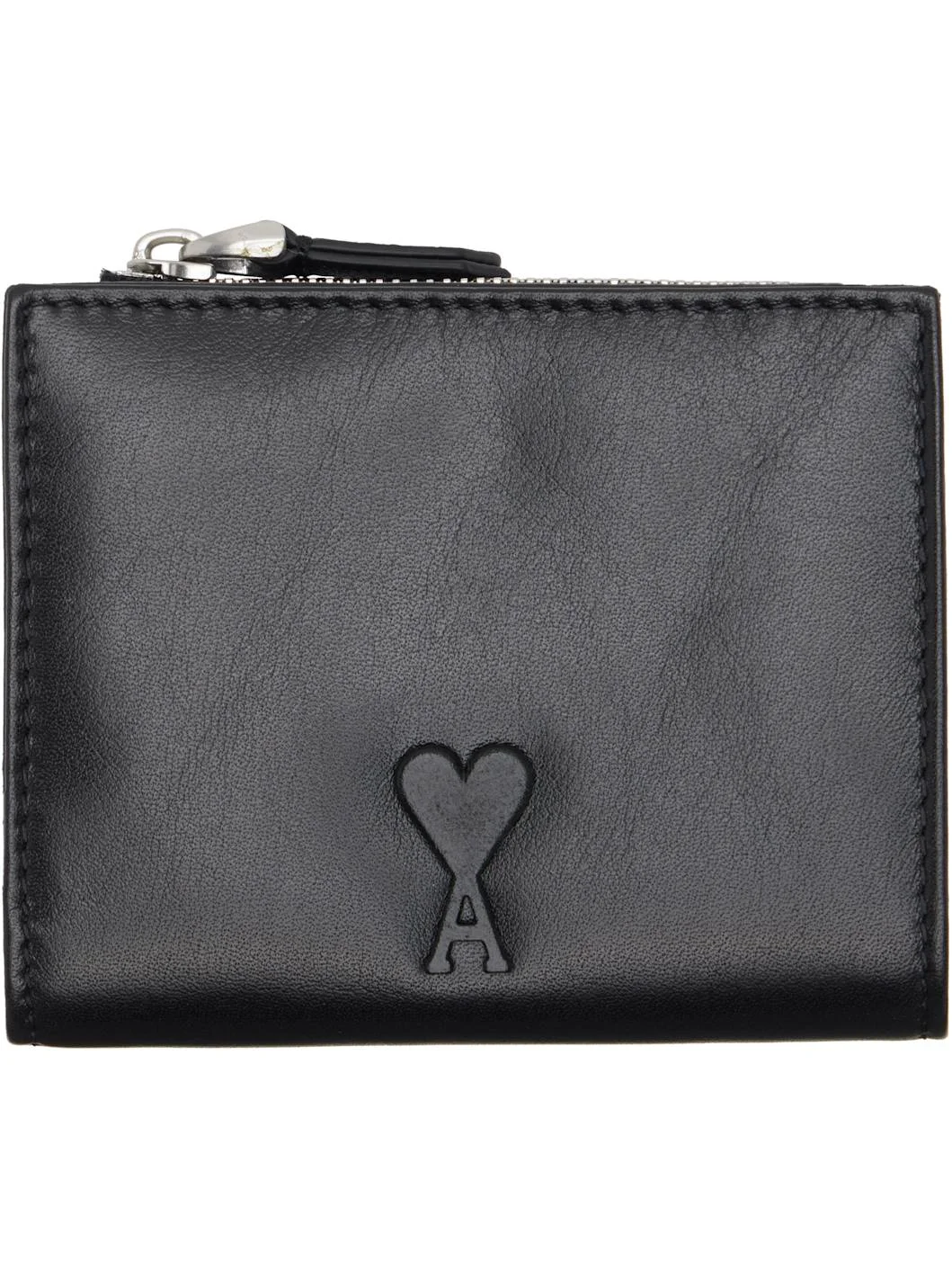 Black Cowhide Leather 'Voulez-Vous' Folded Wallet - 1