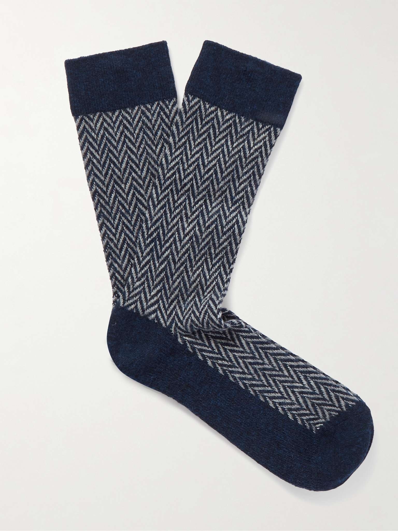 Herringbone Jacquard-Knit Socks - 1