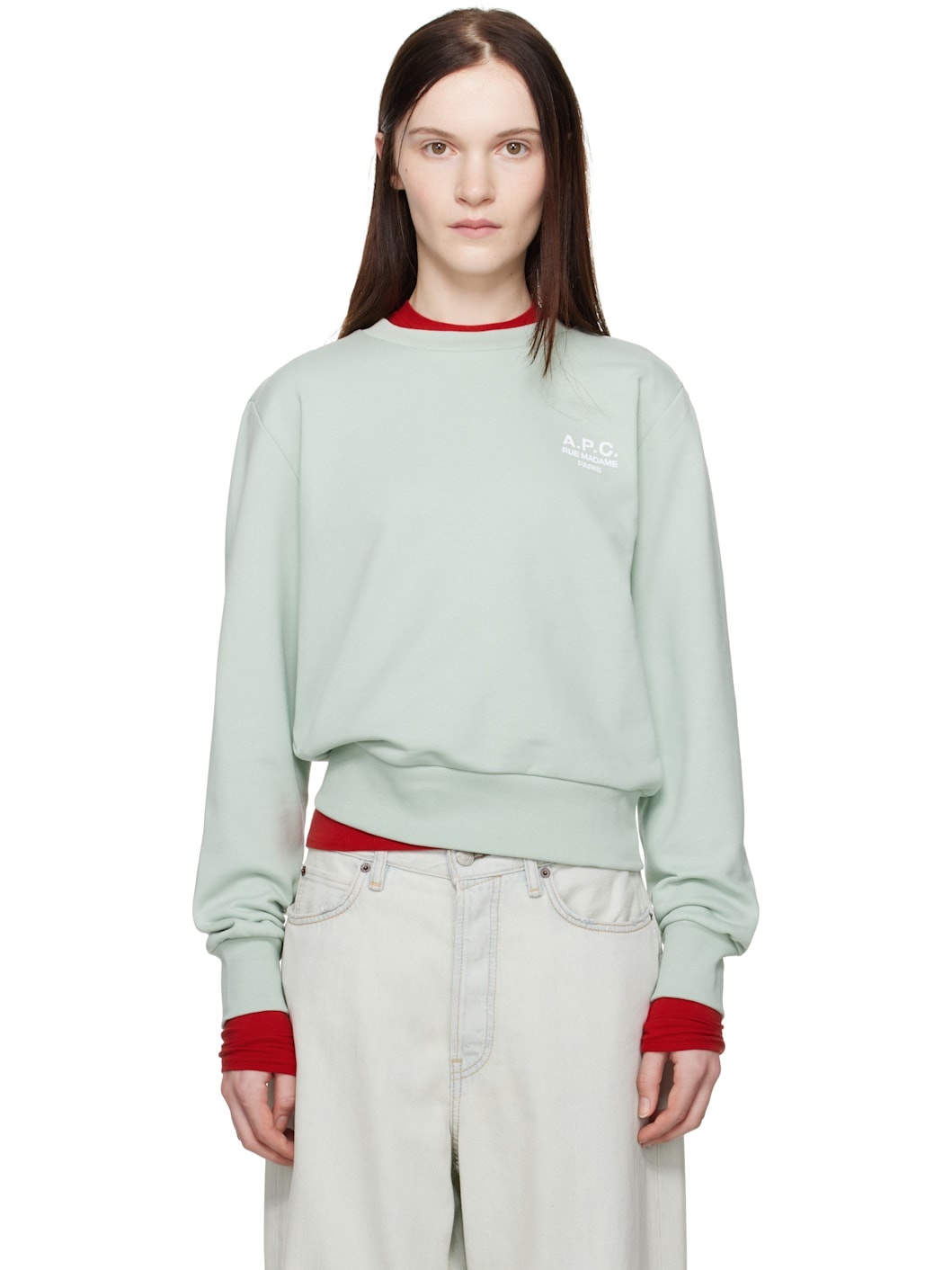 Green Boxy 'Rue Madame' Sweatshirt - 1
