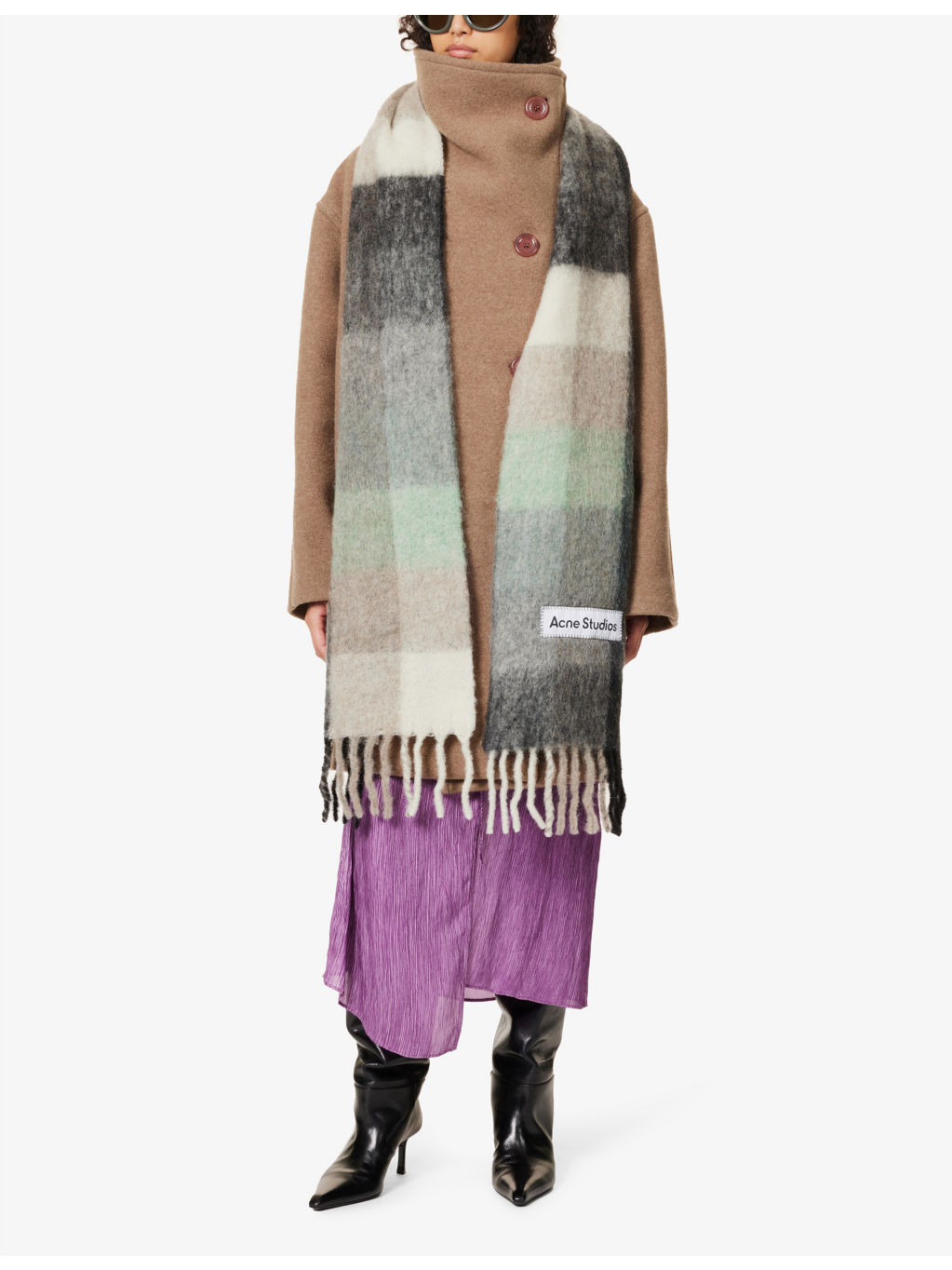 Vally checked wool-blend scarf - 2