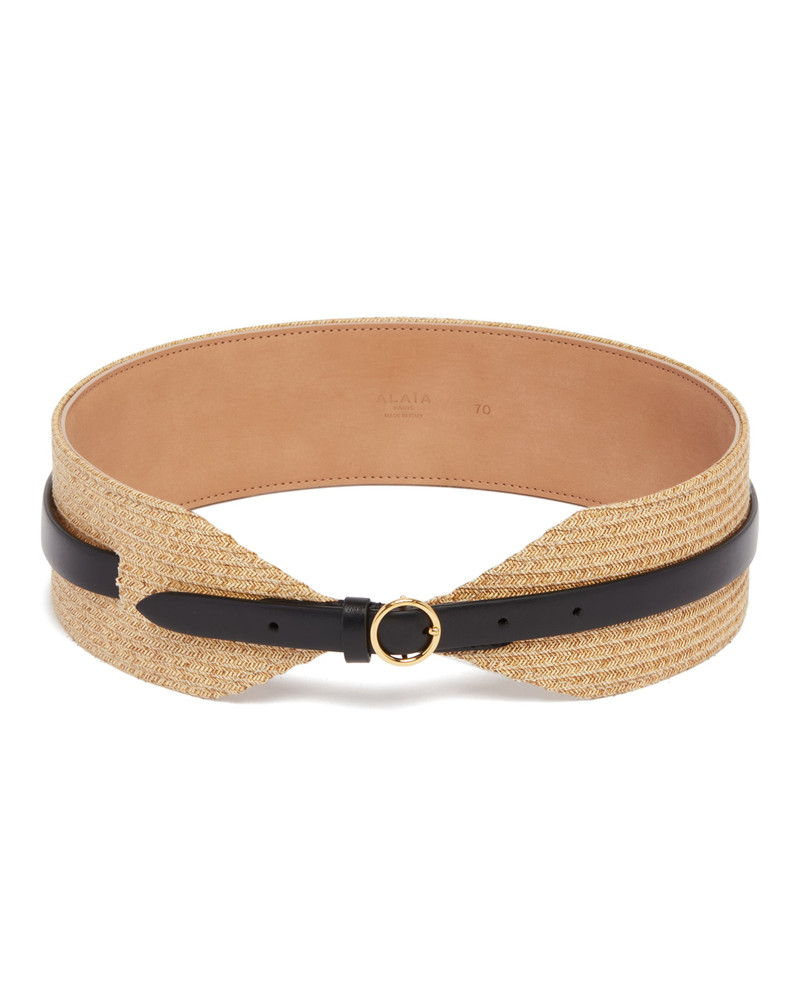 Alaïa Beige and Black Double Wide Belt outlook