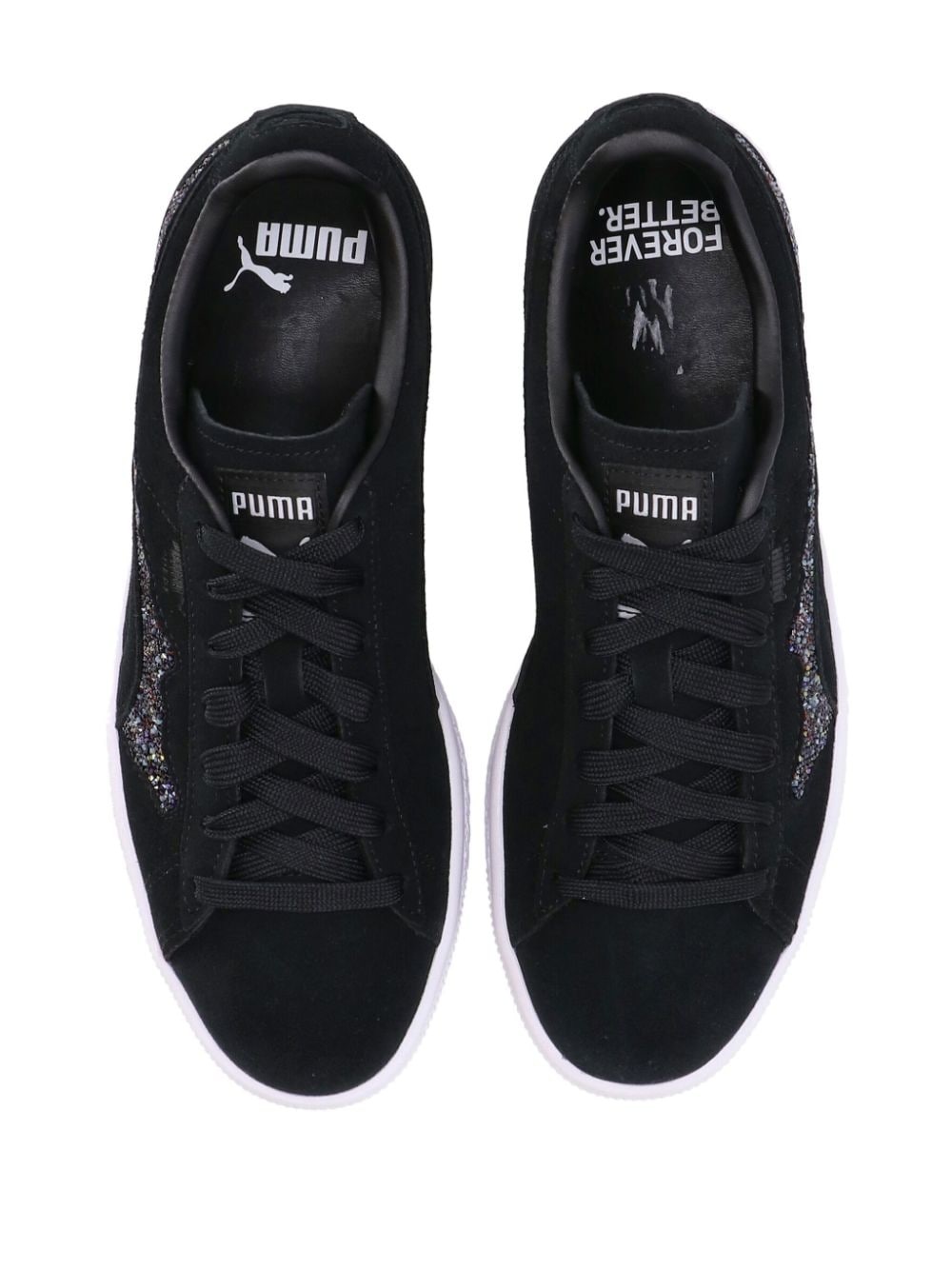 PUMA Swarovski crystal-embellishment suede sneakers REVERSIBLE