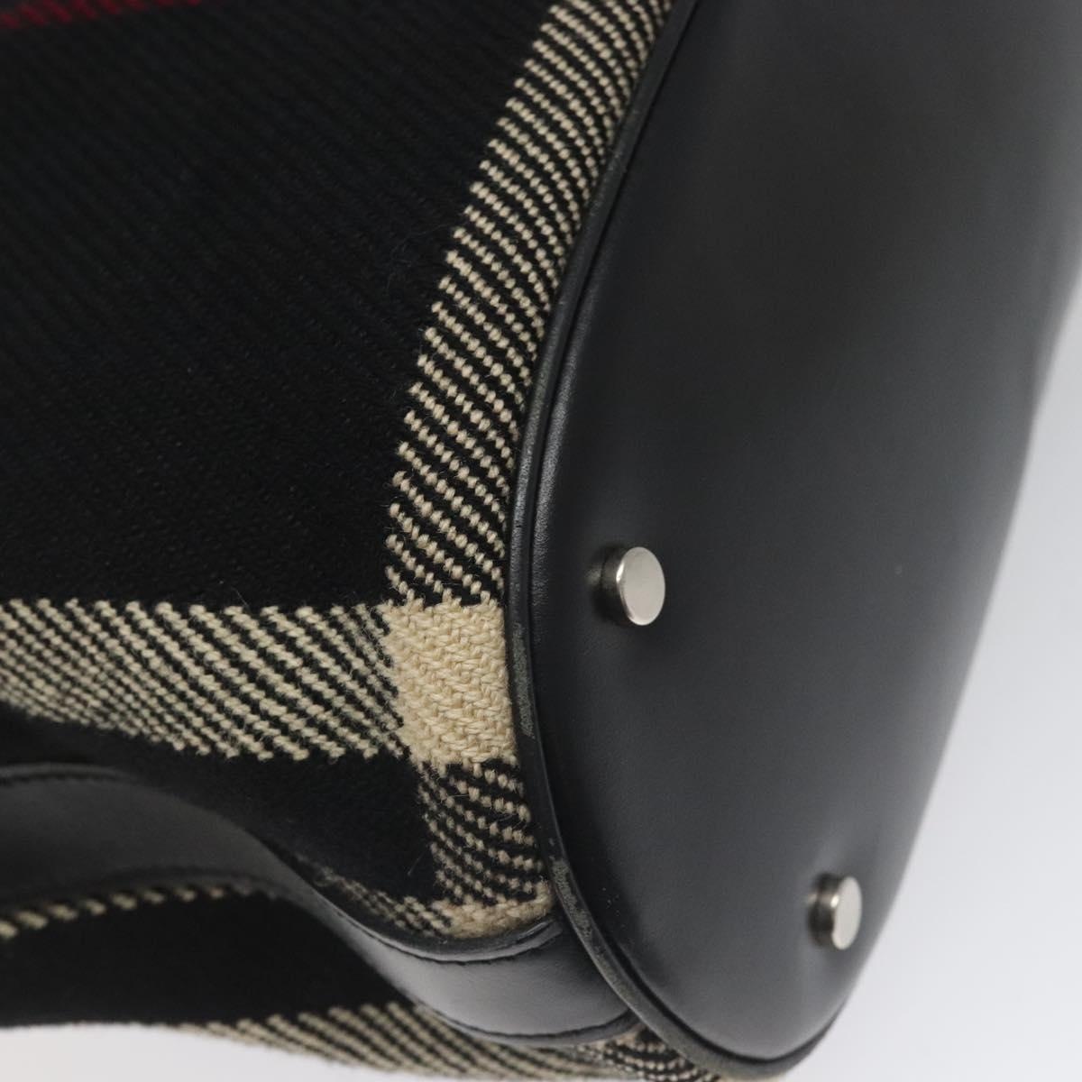 Burberry Nova Check Hand Bag Wool Black - 16