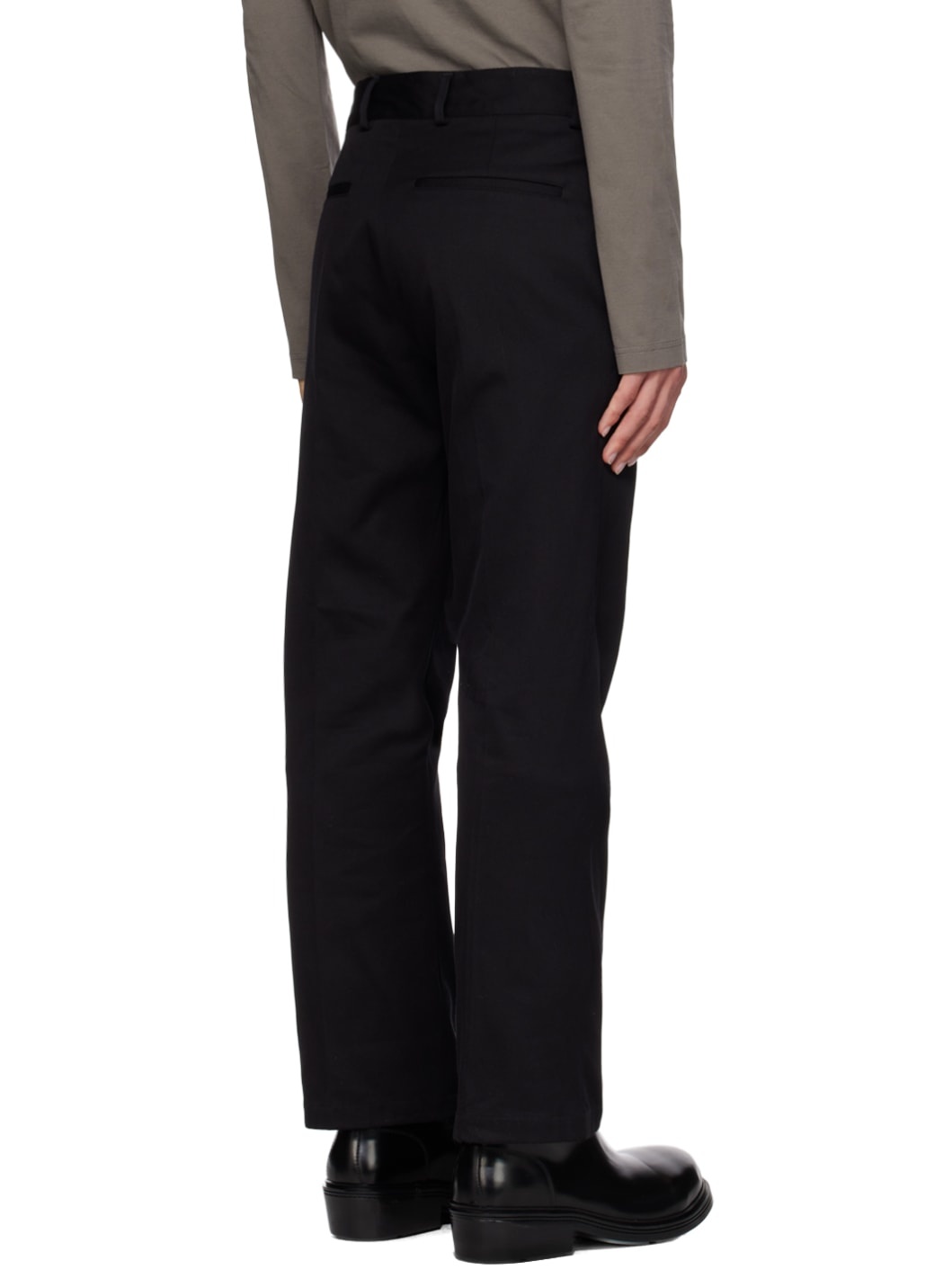 Black Regular Fit Trousers - 3