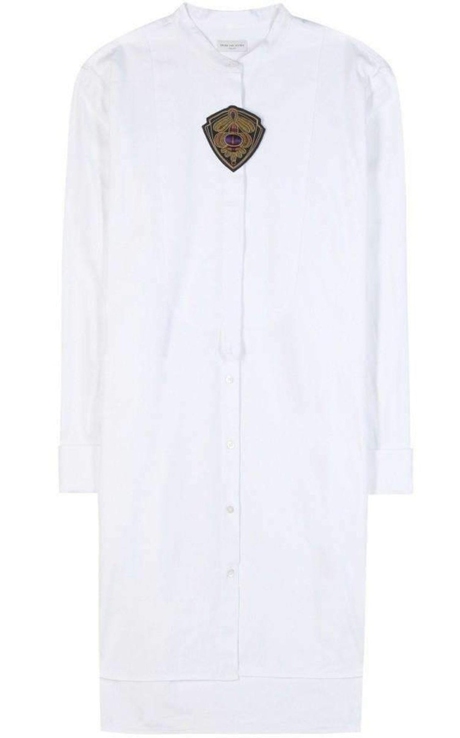 White Cotton Shirt Dress - 1