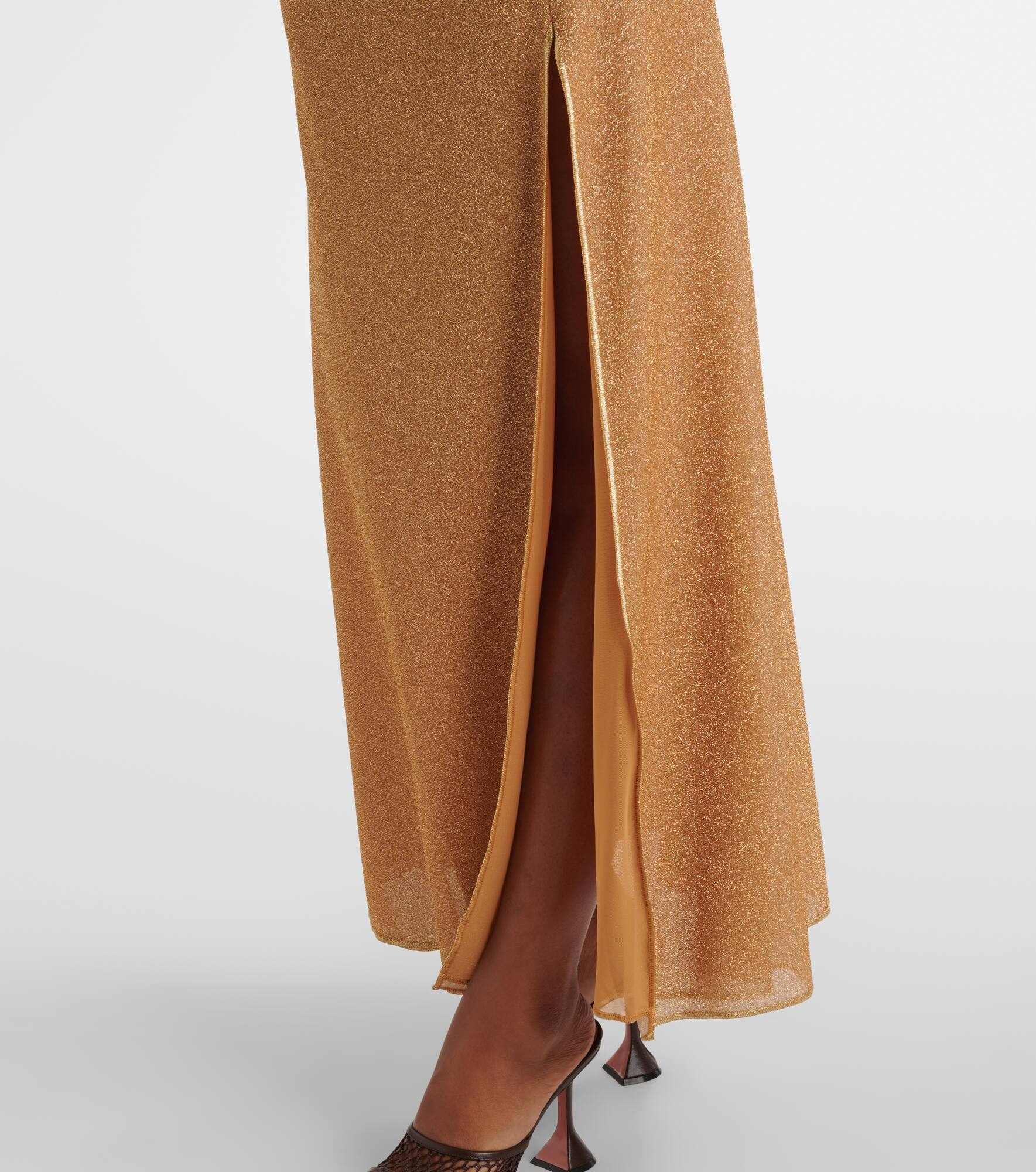 Glitter gathered maxi dress - 5