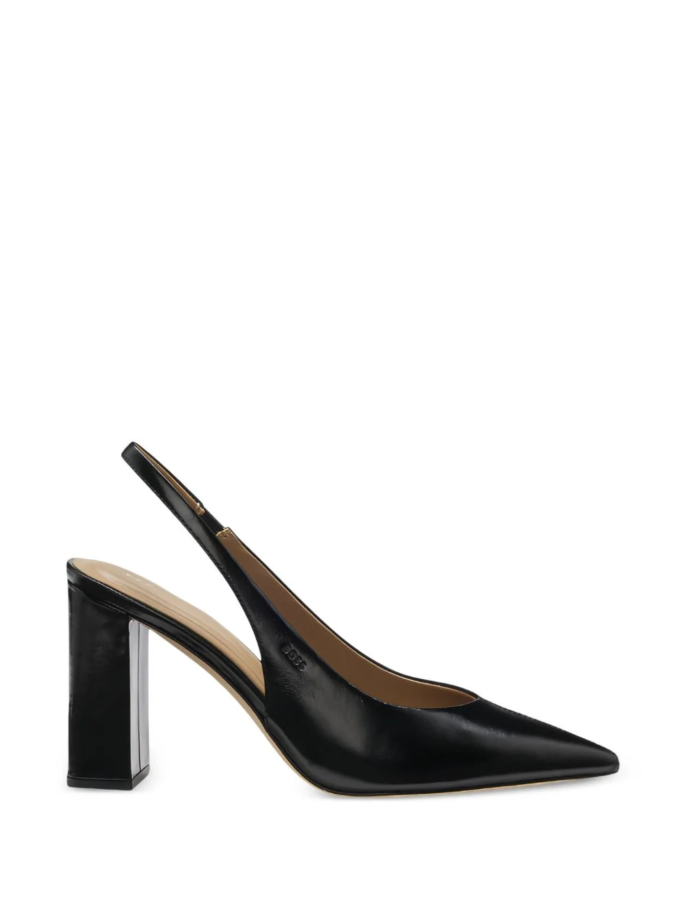 heeled pumps in leather with slingback strap - 1