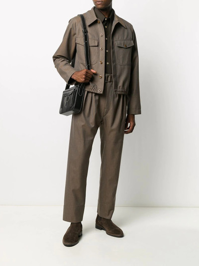 Lemaire belted pleat-front trousers outlook