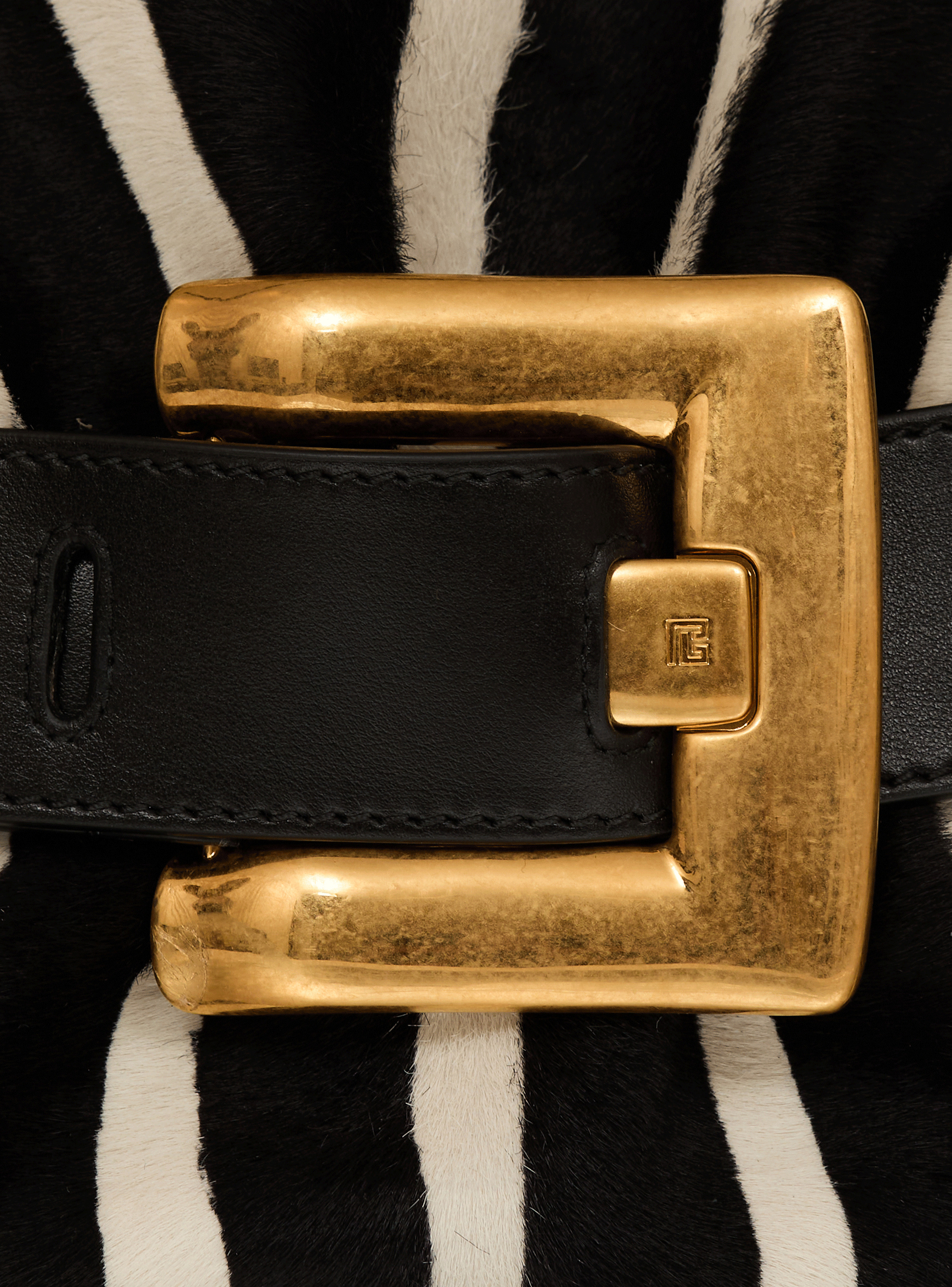 Medium Anthem bag in leather and zebra-print ponyskin - 7