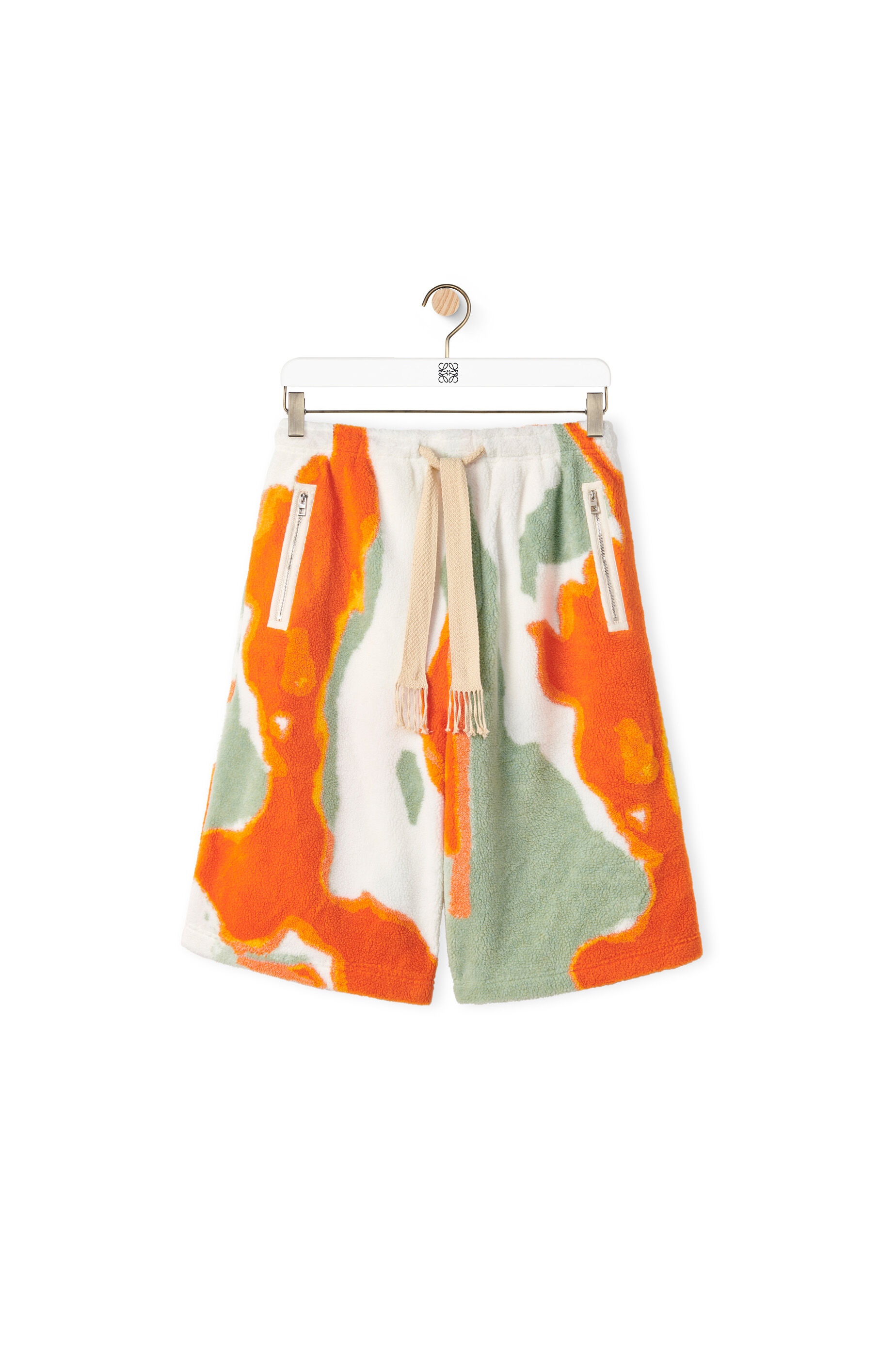 Silicone melange fleece shorts in polyester - 1