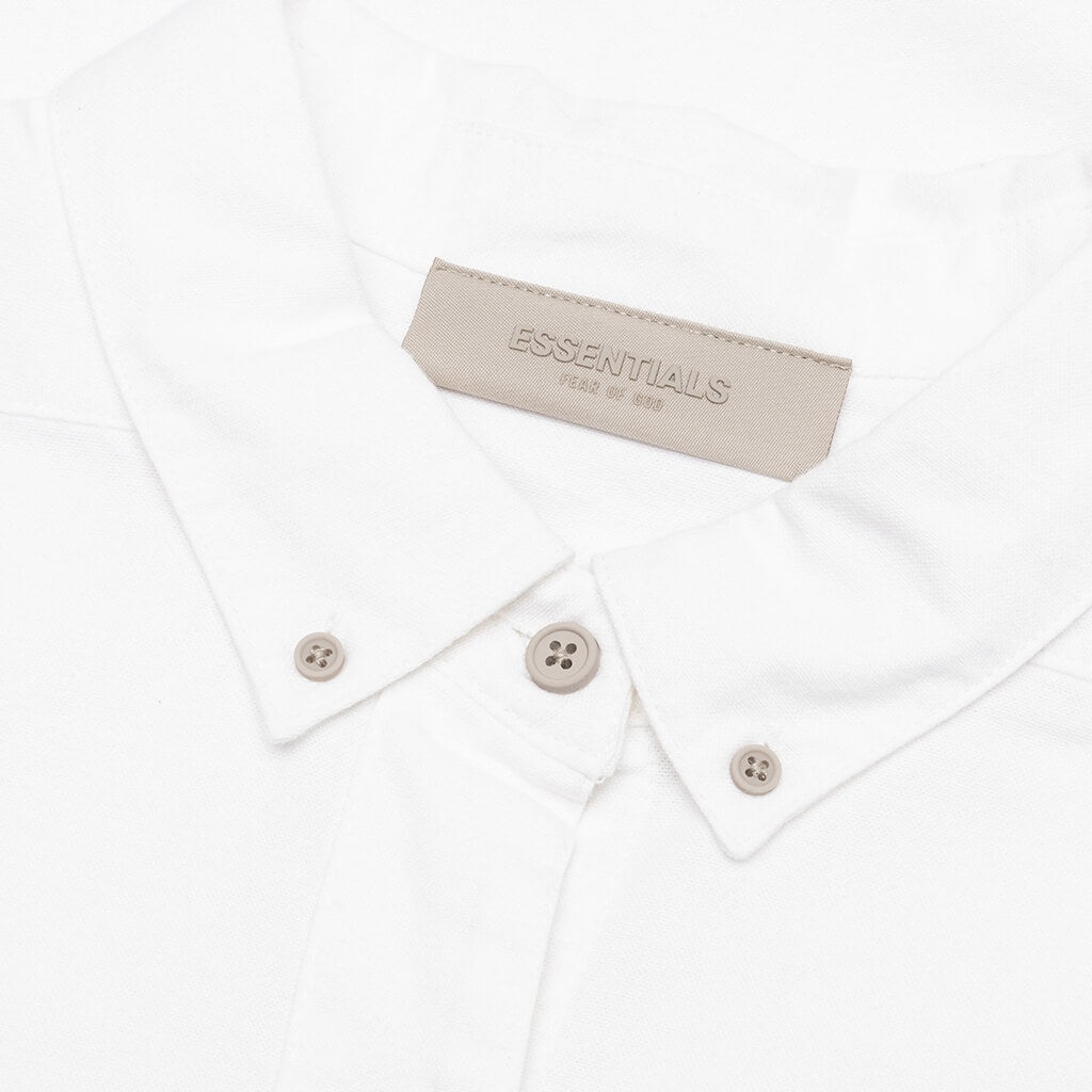 ESSENTIALS WOMEN'S OVERSIZED OXFORD - WHITE - 4