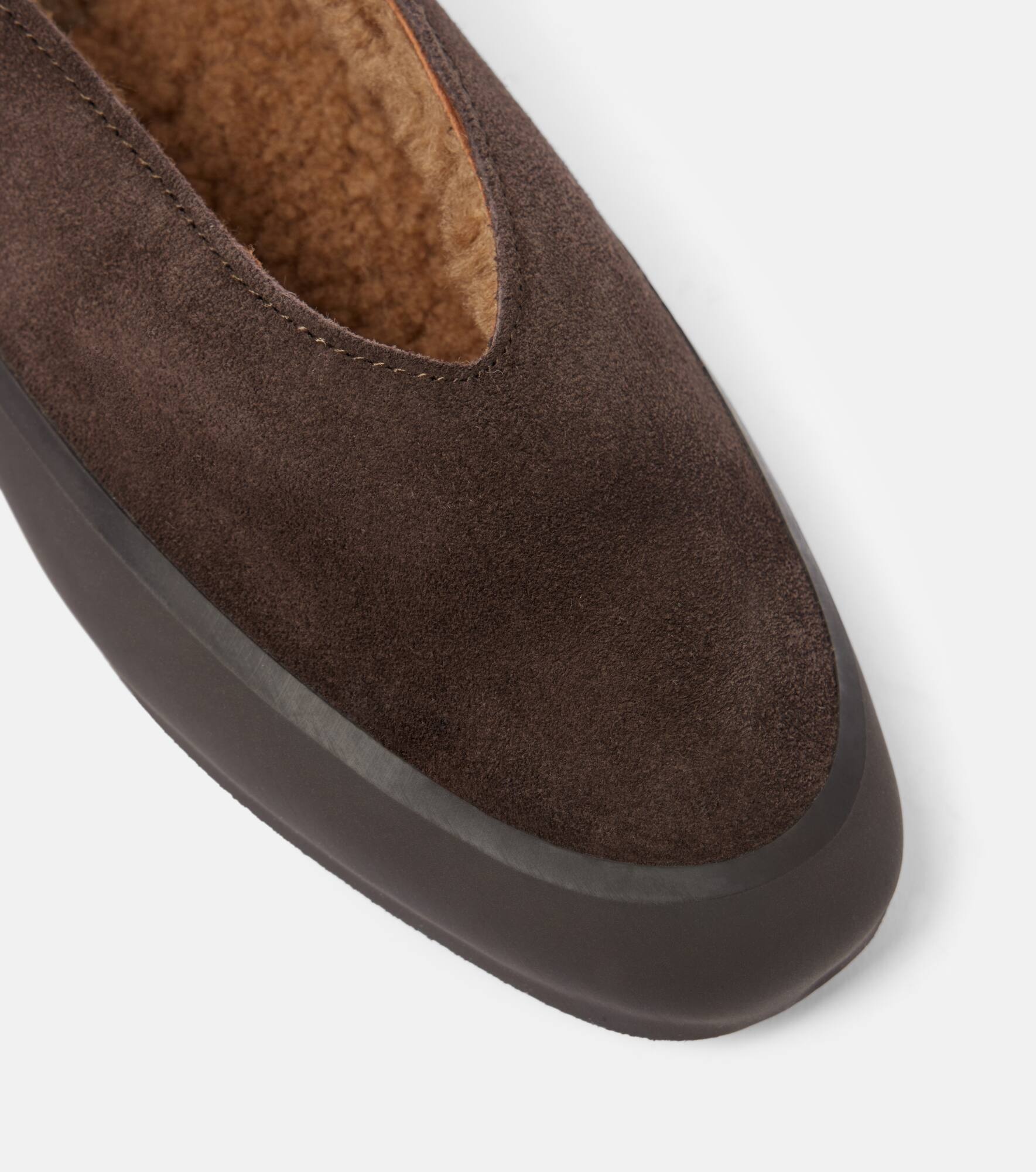 Apres Ski shearling-lined suede ballet flats - 5