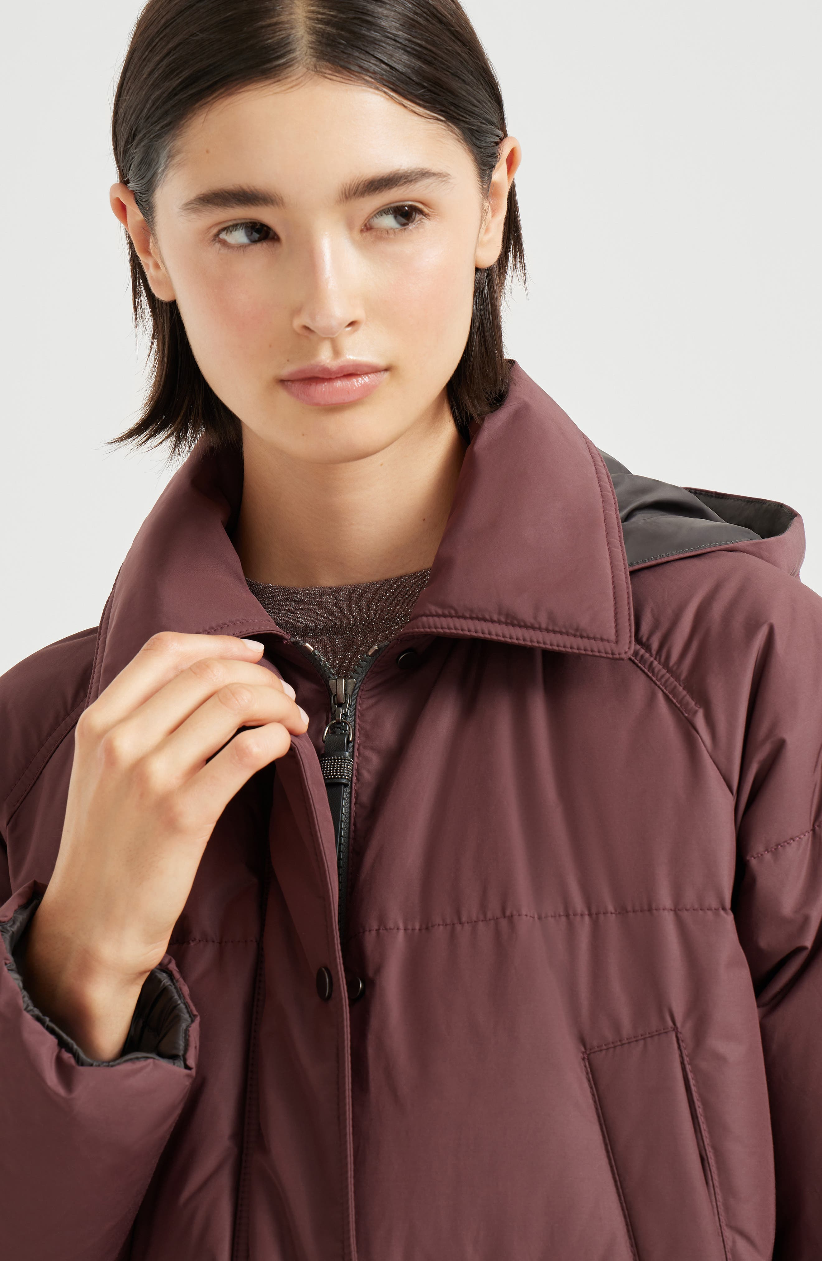 Brunello Cucinelli Water-resistant taffeta down jacket in Purple at Nordstrom - 4