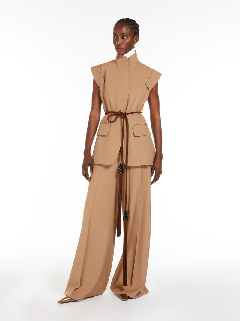 Max Mara BERGAMO Sleeveless gabardine jacket outlook