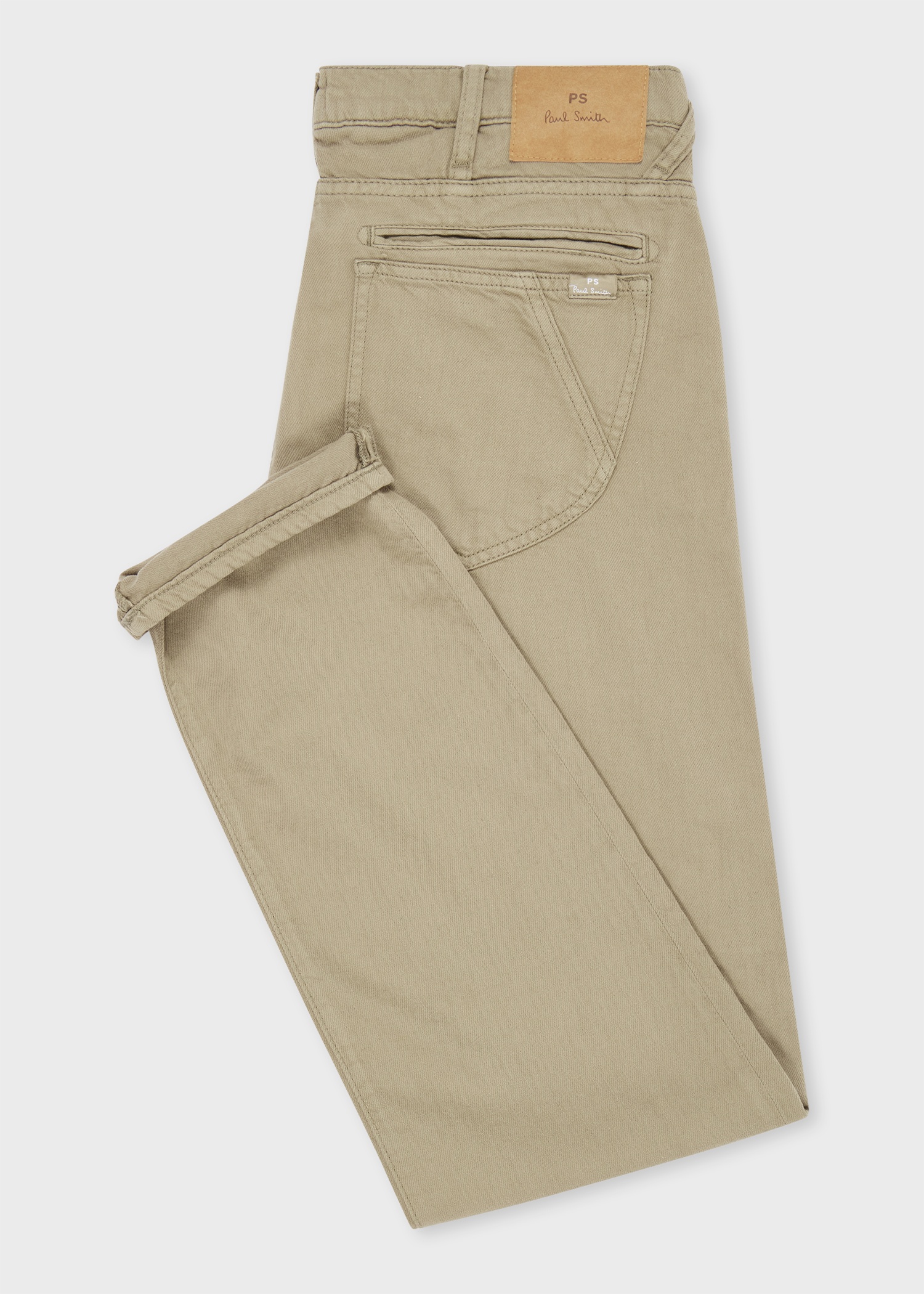 Tapered-Fit Khaki Cotton-Linen Jeans - 2