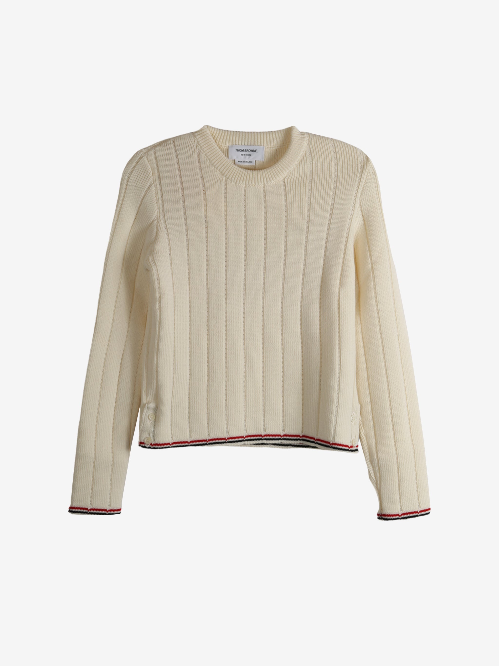THOM BROWNE - Women Ladder Full Needle Rib Stitch Crew Neck Knitwear - 4