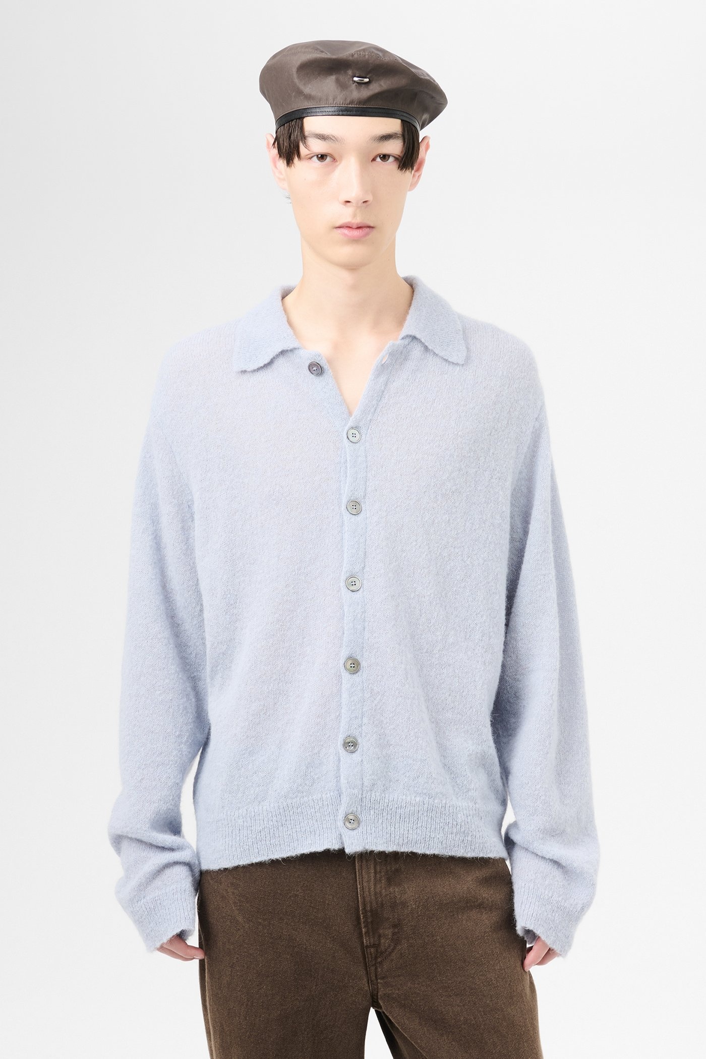 Our Legacy Evening Polo Livid Blue Fuzzy Alpaca | REVERSIBLE