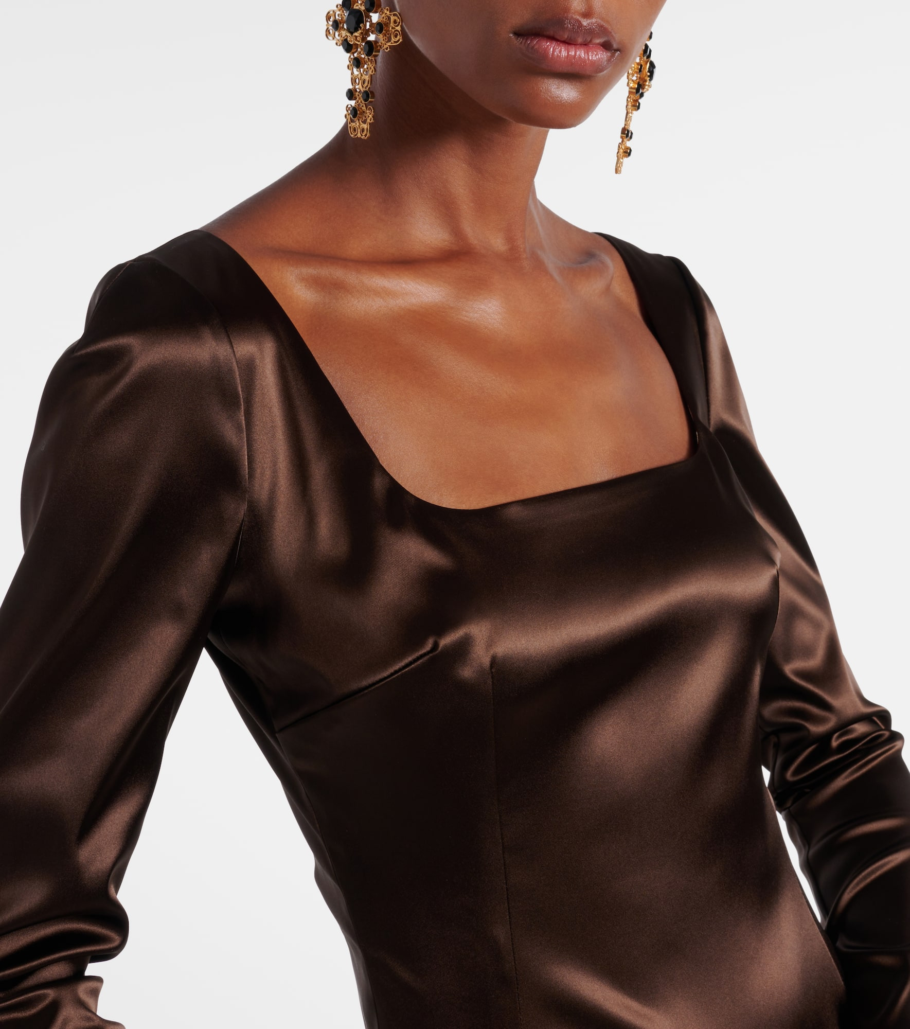 Satin midi dress - 4